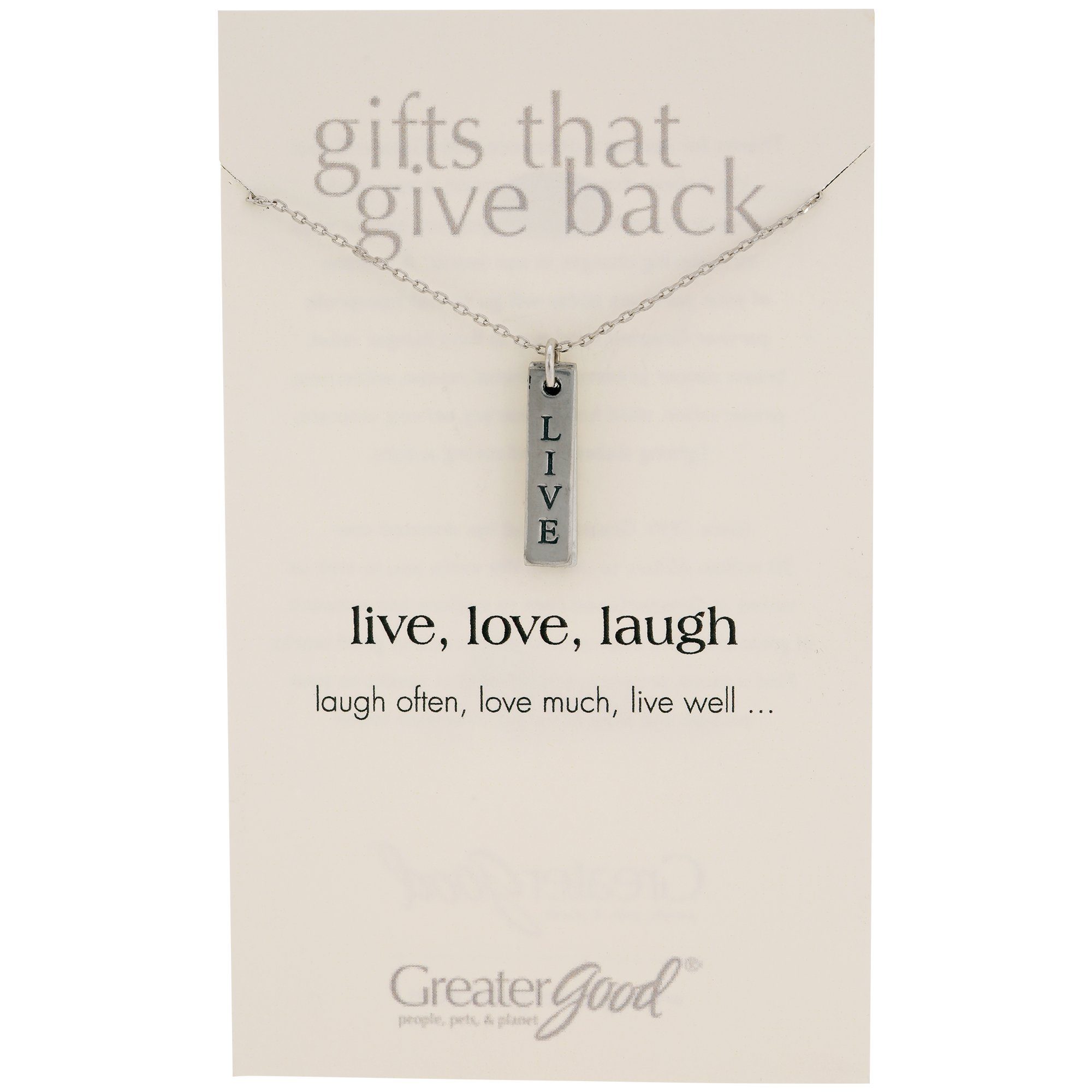 Premium Live Love Laugh Pewter Necklace - Ultimate Daily Inspiration