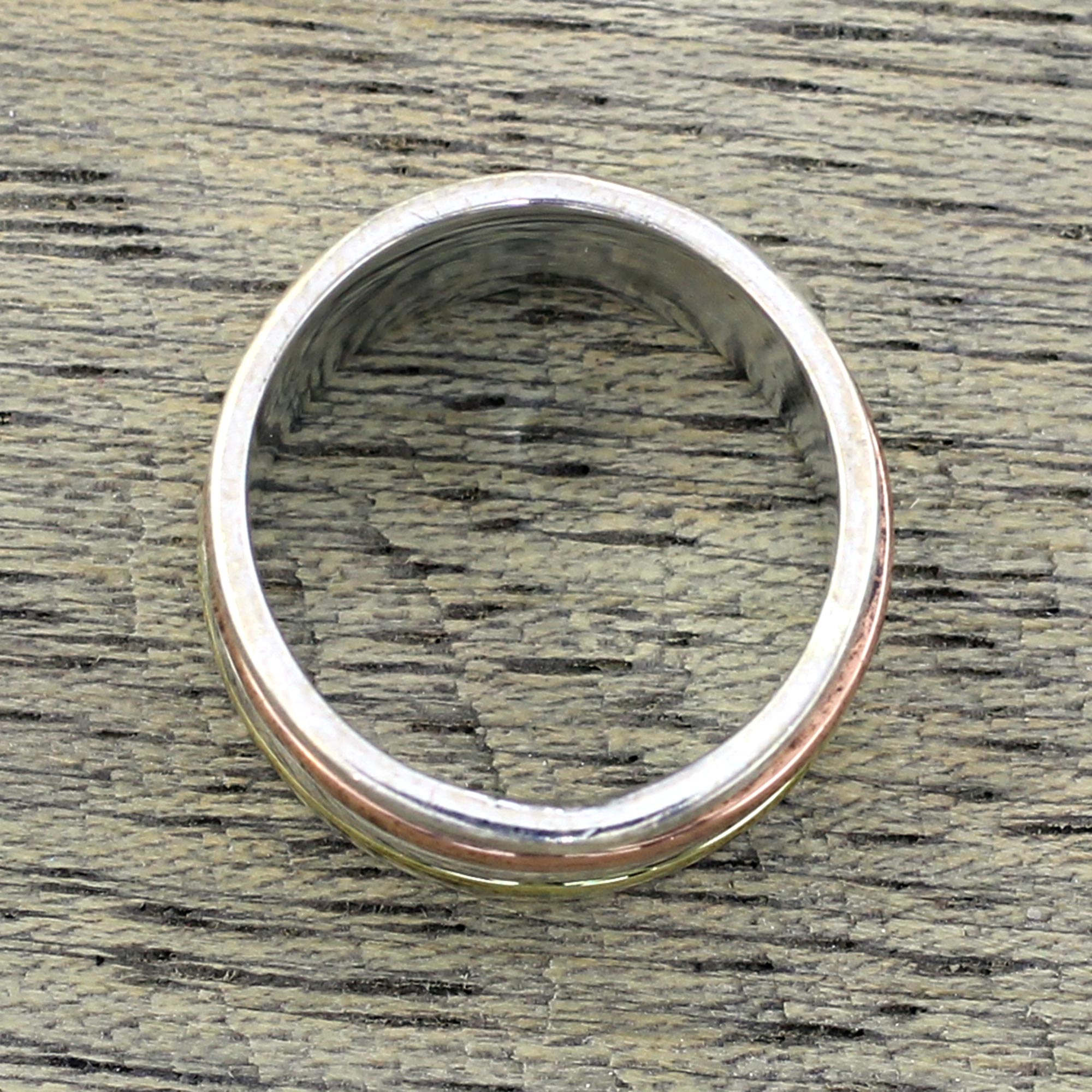 Premium Tri-Tone Meditation Spinner Ring – Sleek Simplicity Design