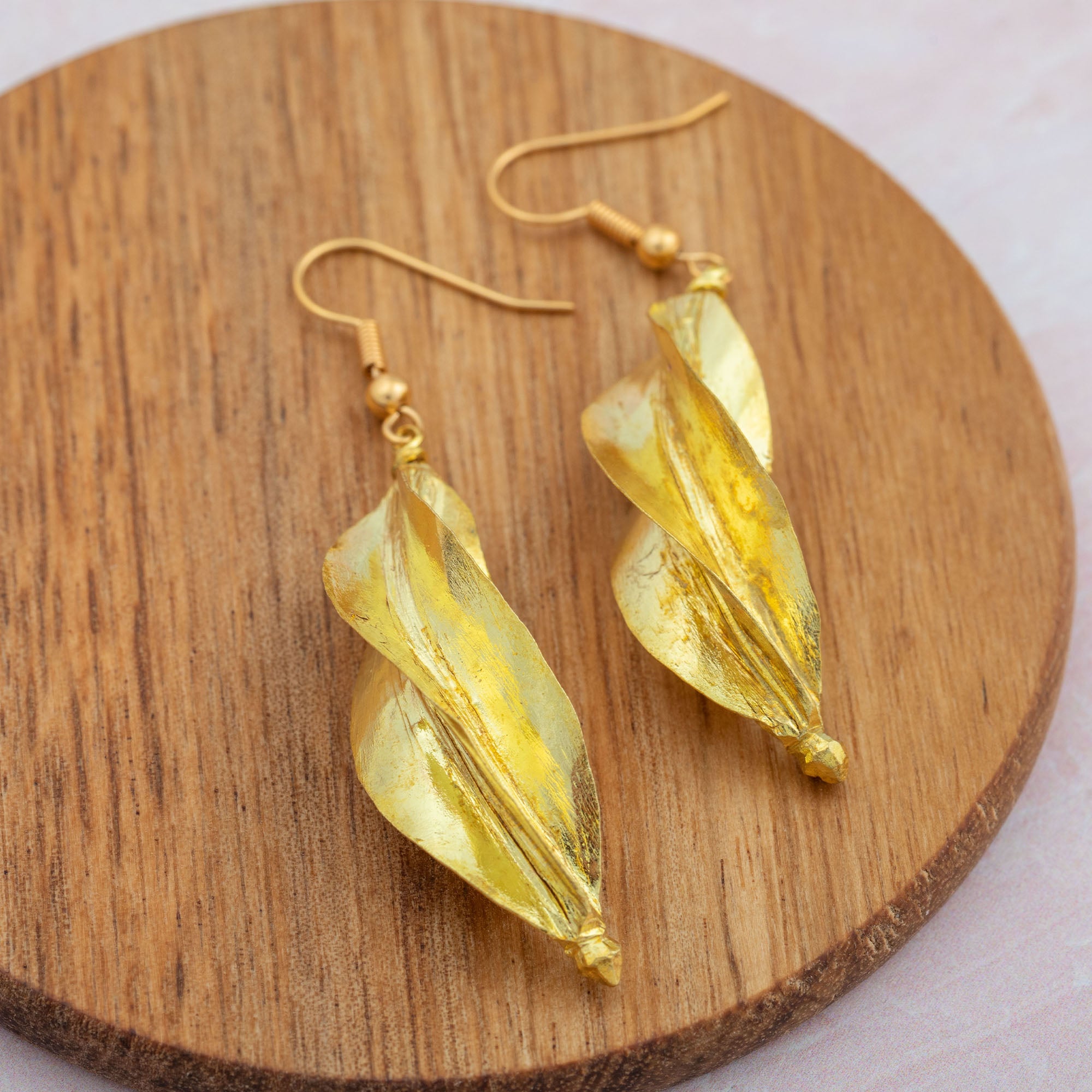 Premium Fulani Banana Drop Earrings - Handcrafted Brass Elegance