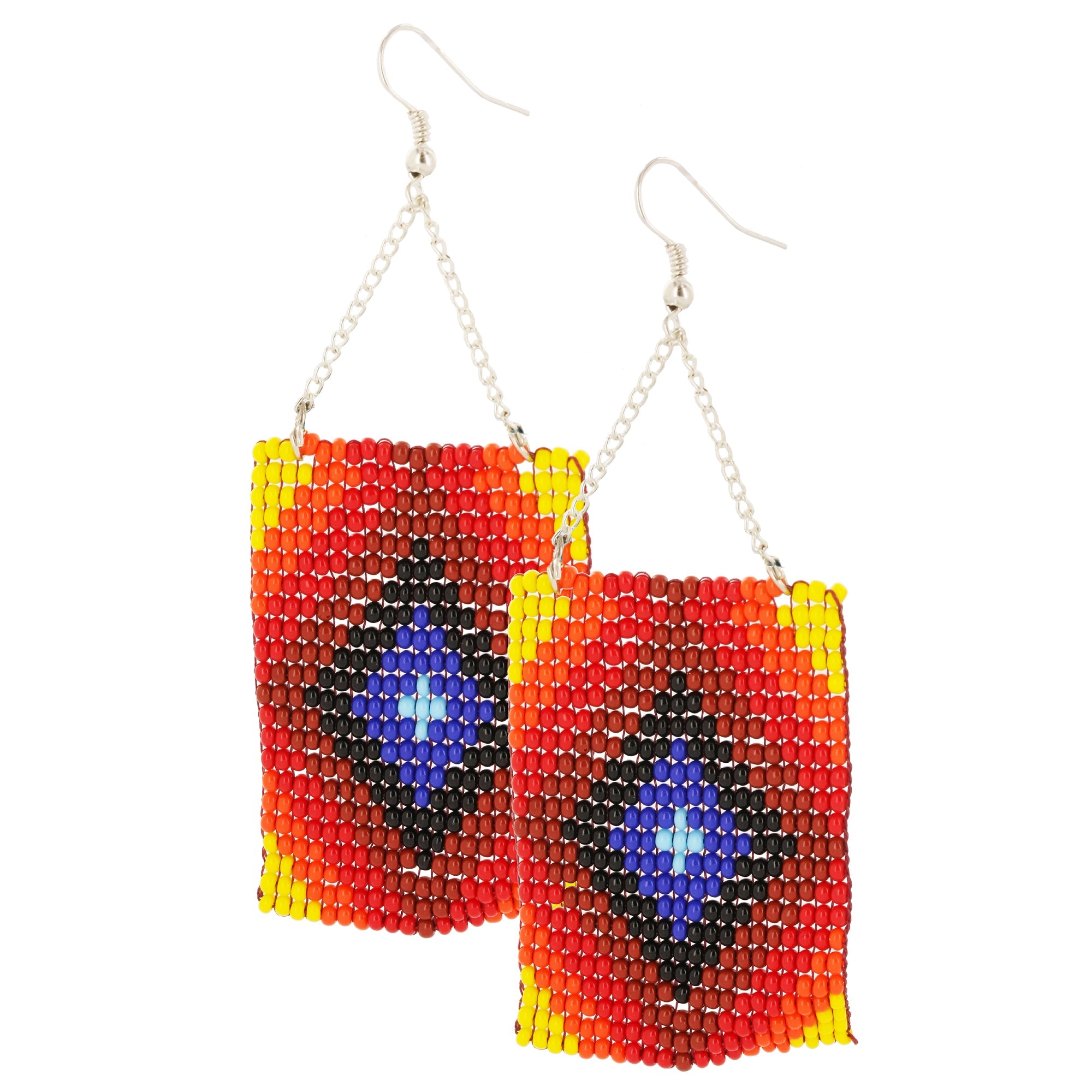 Premium Boho Geometric Beaded Earrings - Handmade in Guatemala