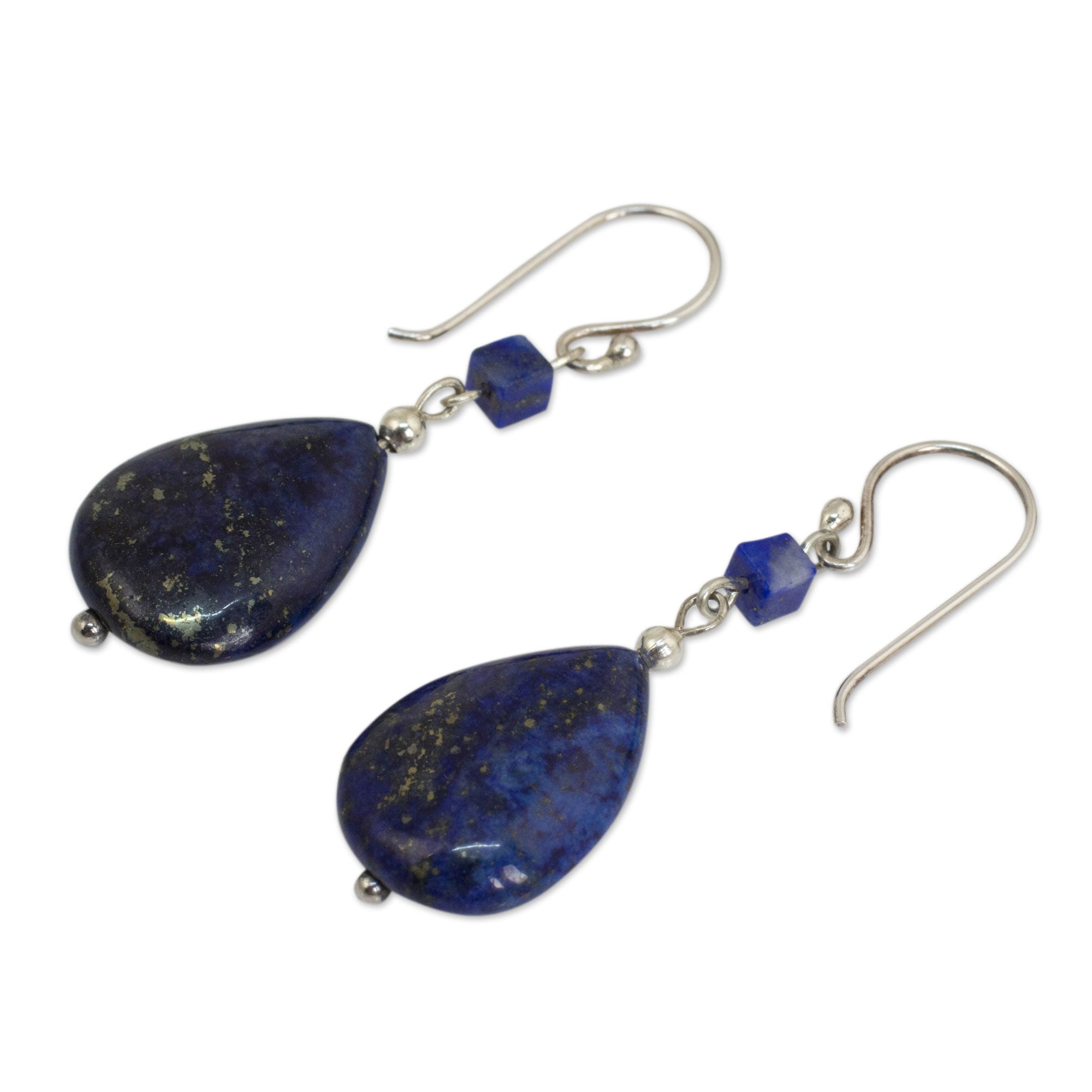 Premium Blue Lily Lapis Lazuli Sterling Silver Earrings