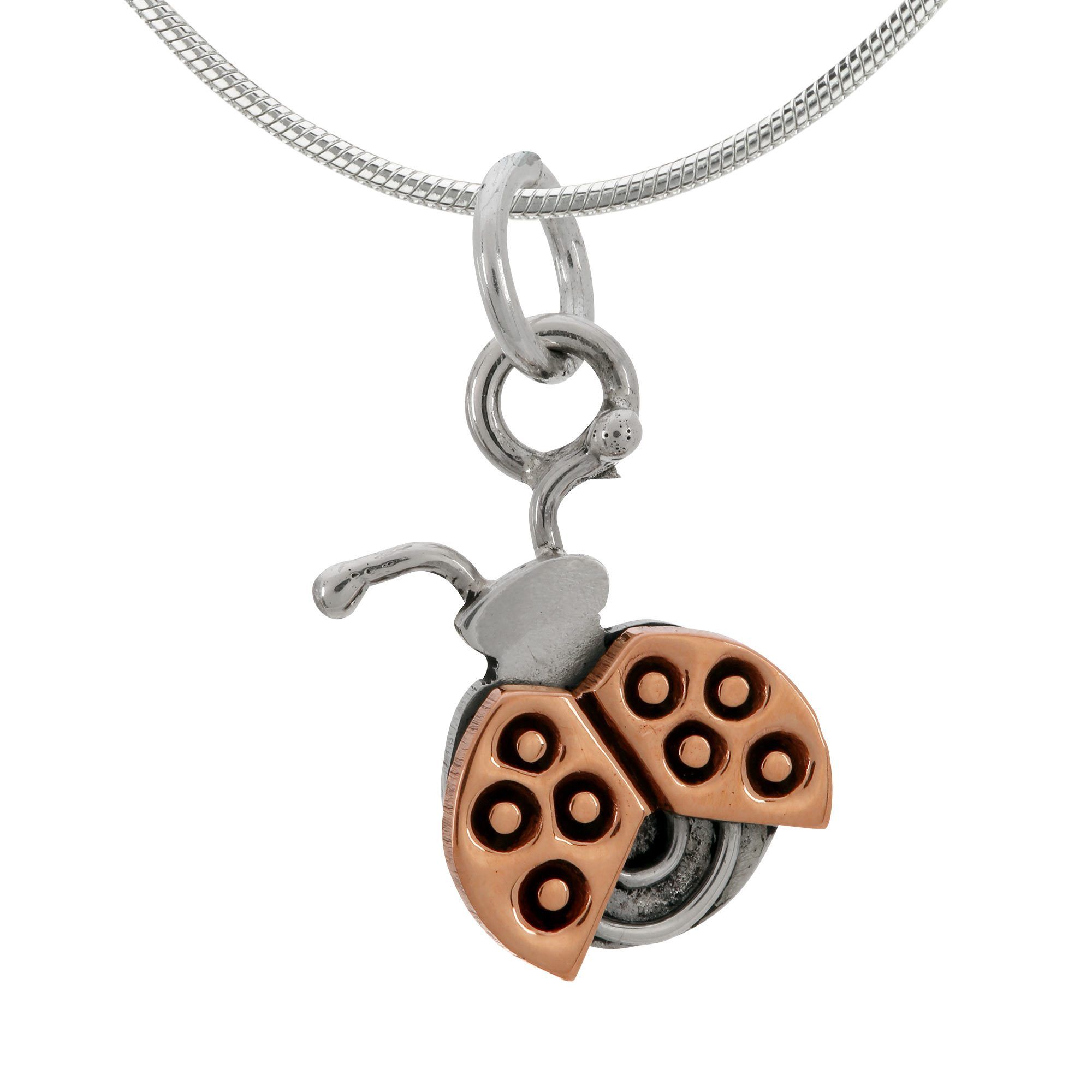 Premium Handmade Ladybug Sterling Silver & Copper Necklace