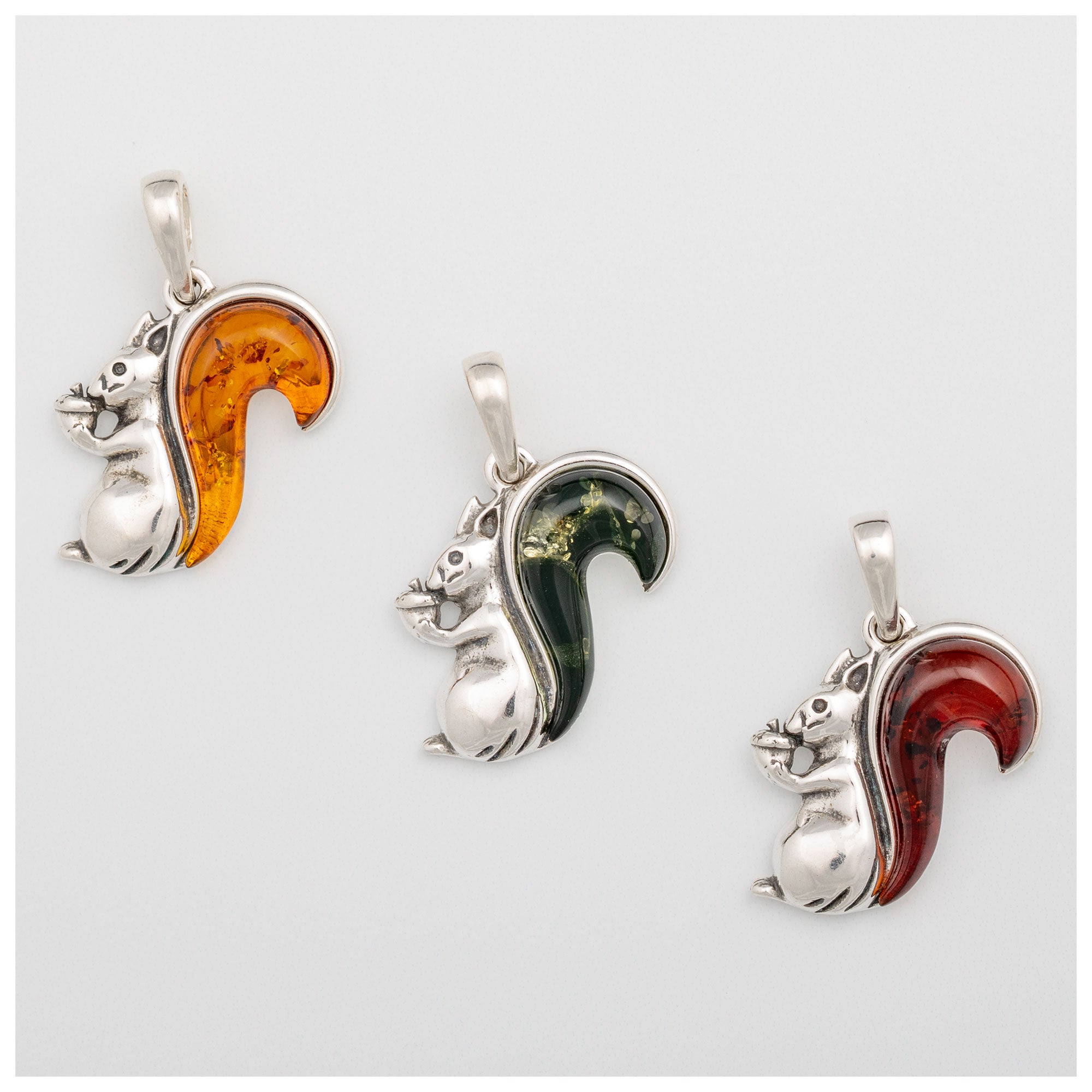 Premium Squirrel Tail Baltic Amber & Sterling Silver Necklace