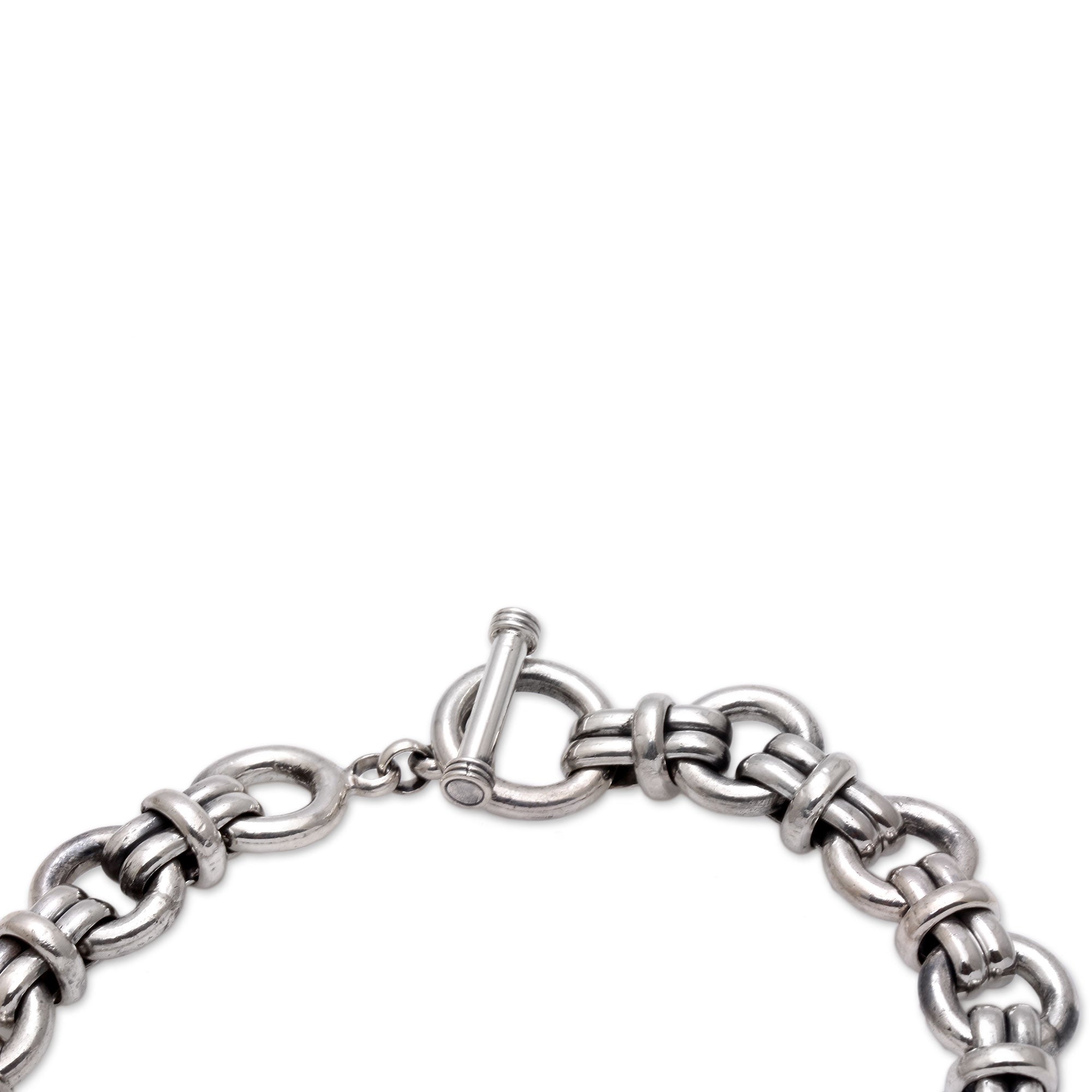 Premium Wanen Links Men's Sterling Silver Bracelet - Handcrafted in Bali