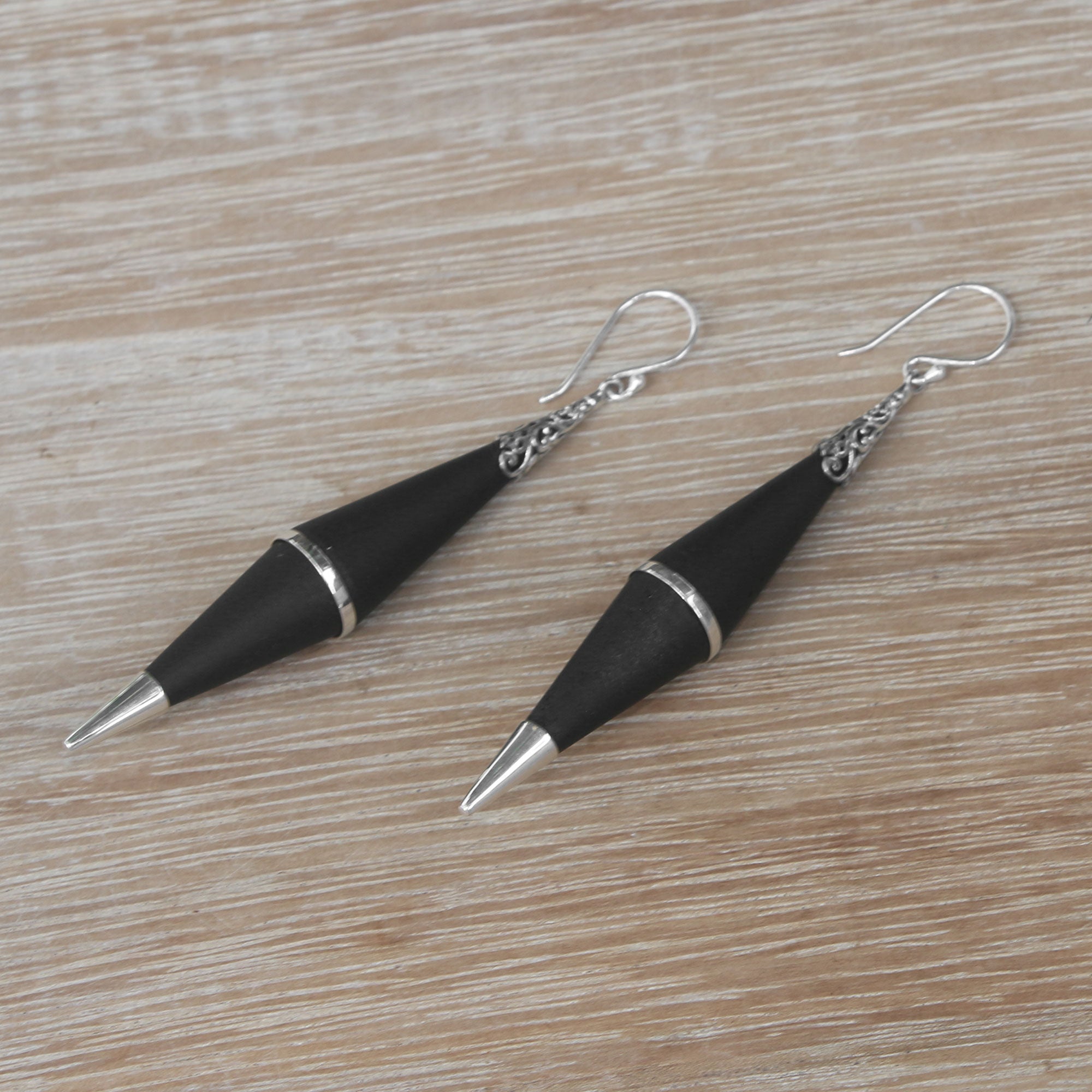 Premium Dark Shards Sterling Silver Dangle Earrings - Ultimate Statement Piece