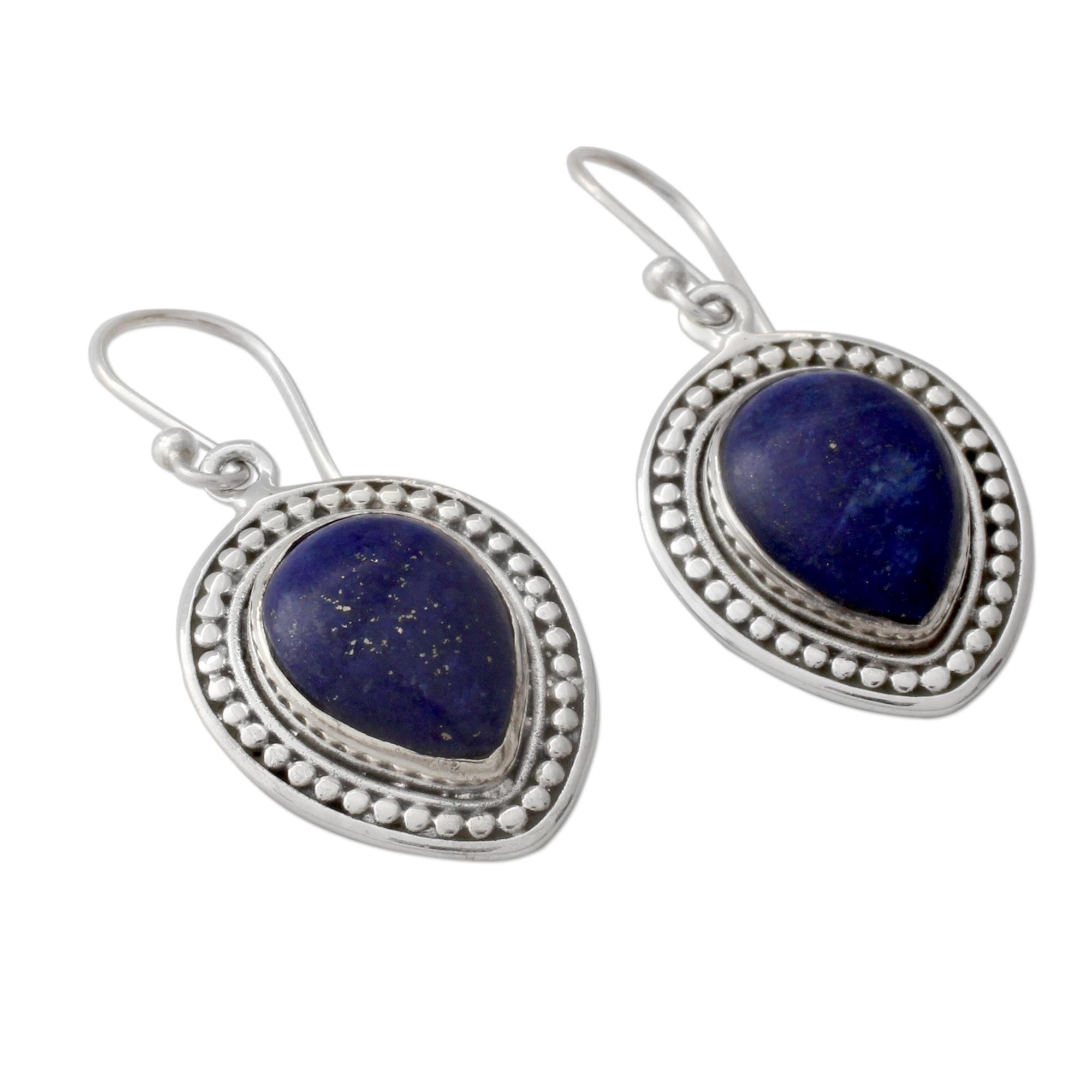 Premium Royal Droplets Lapis Lazuli Dangle Earrings - Handcrafted Sterling Silver Jewelry