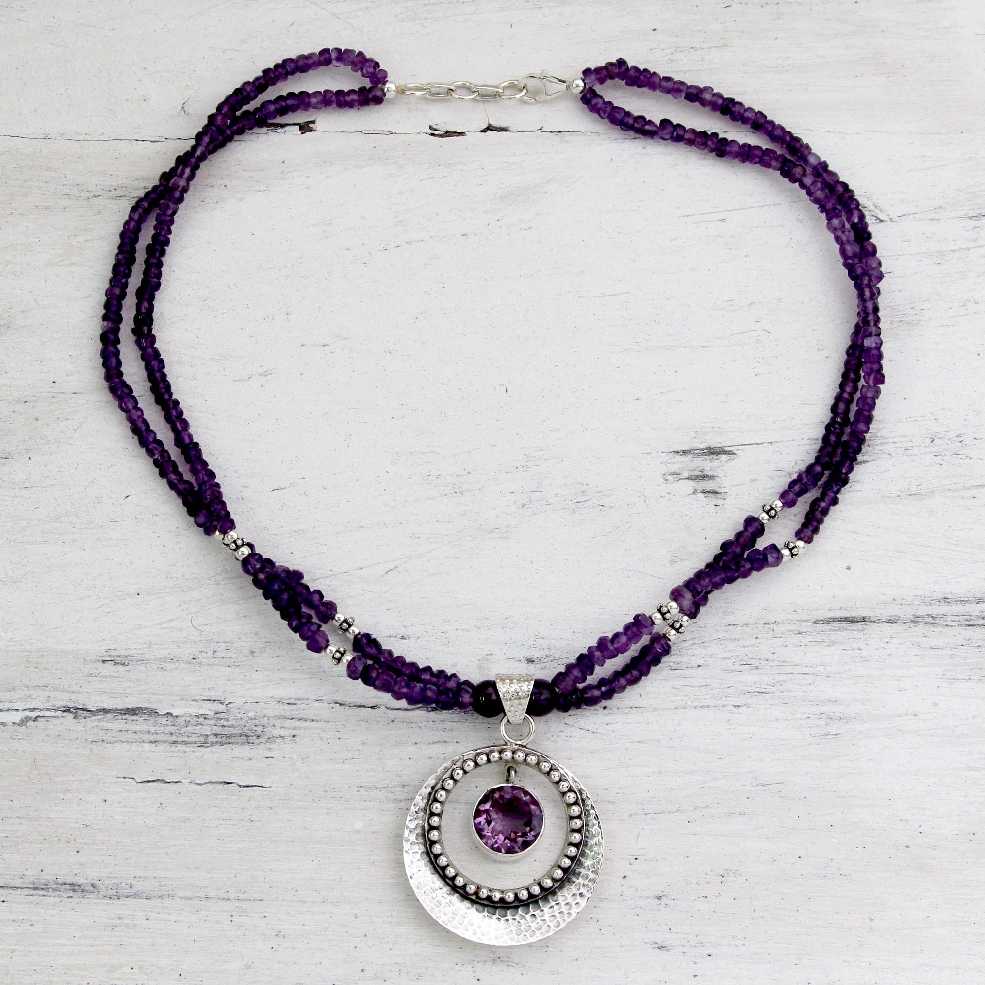 Premium Amethyst Beaded Choker Necklace