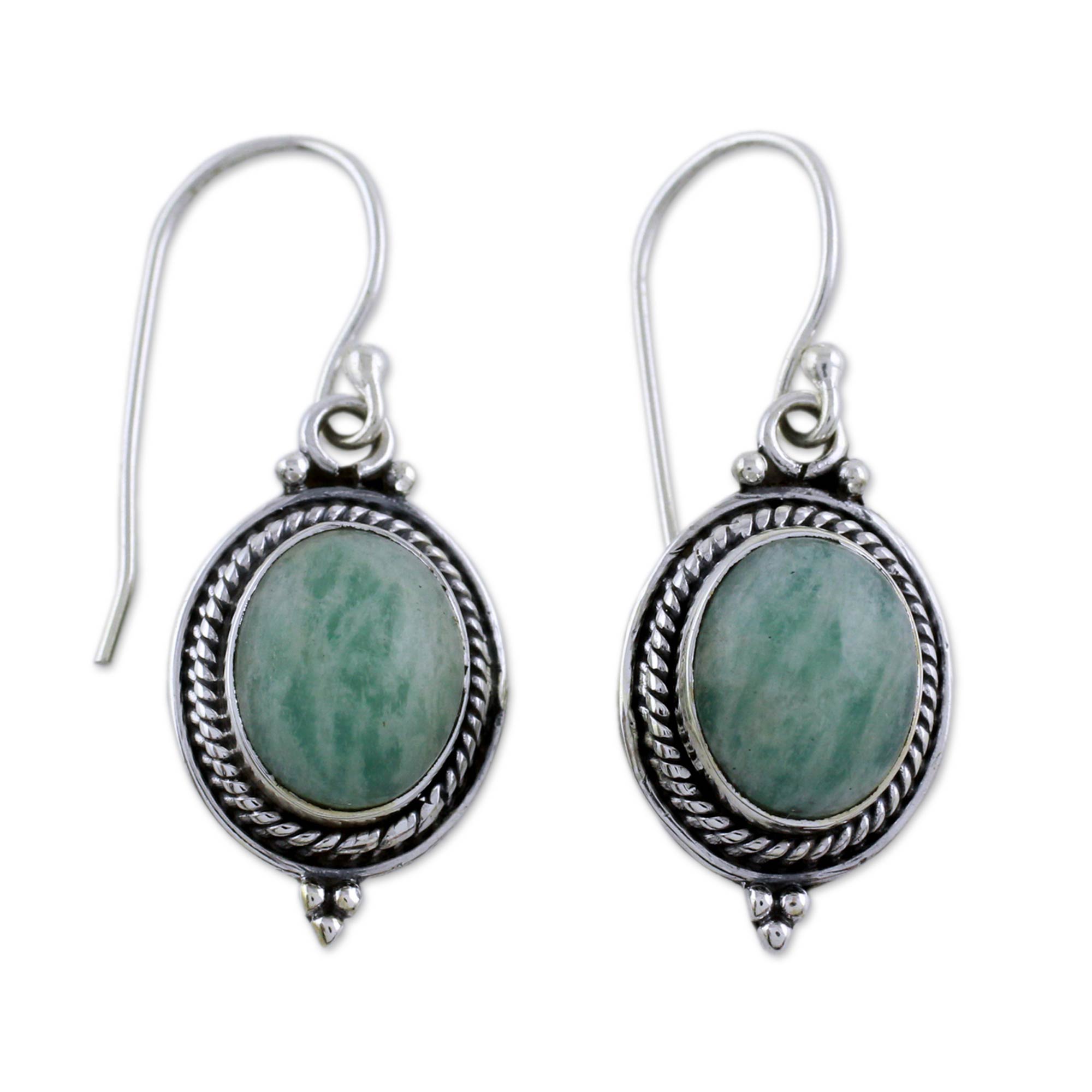 Premium Amazonite Jungle Charm Earrings - Handcrafted Sterling Silver