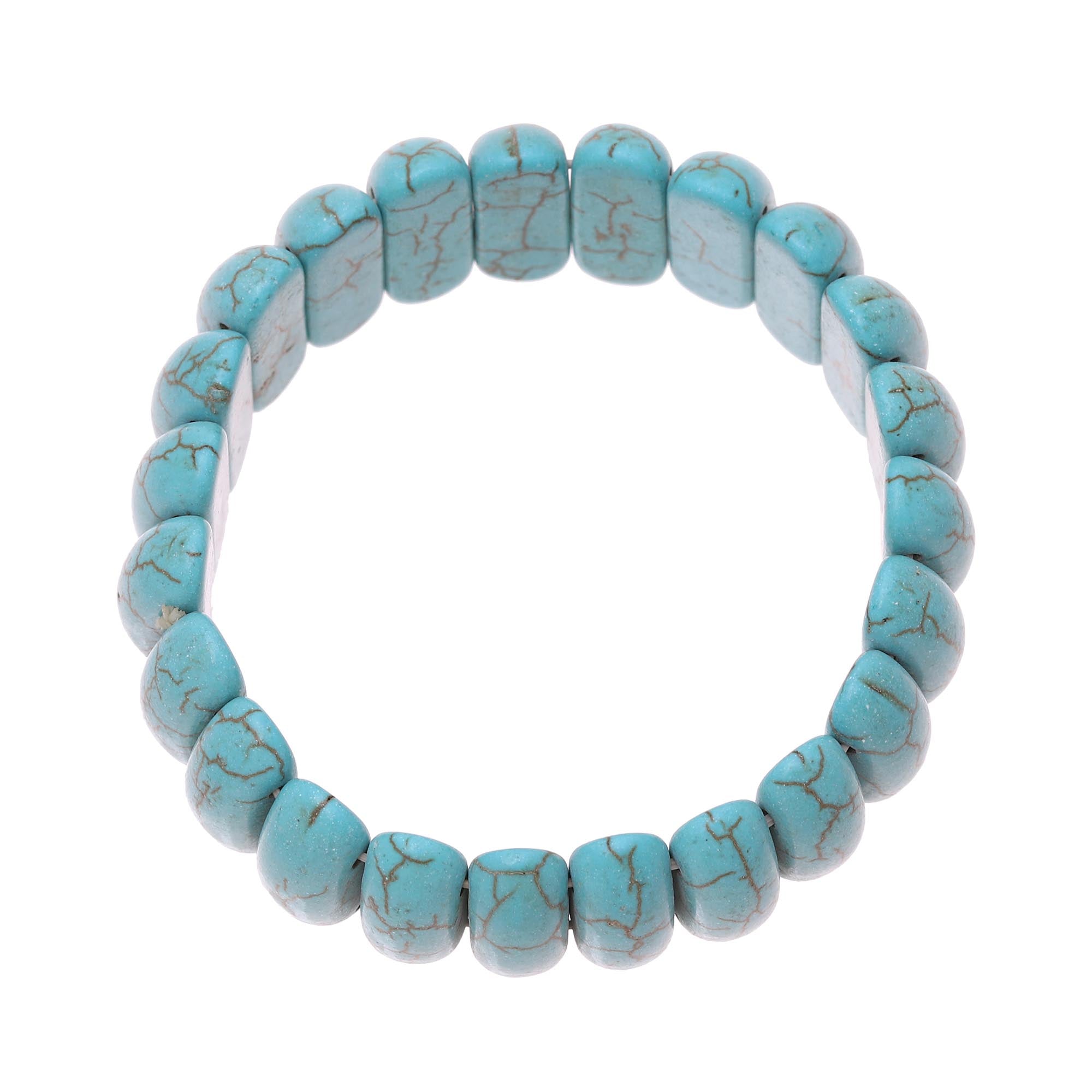 Premium Cool Water Turquoise Beaded Stretch Bracelet - Summer Refresh Style