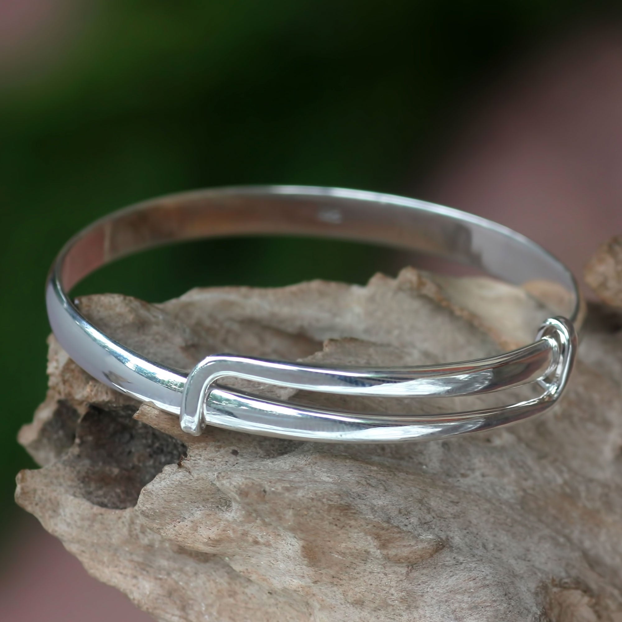 Premium Tender Embrace Sterling Silver Bangle Bracelet - Handcrafted in Bali