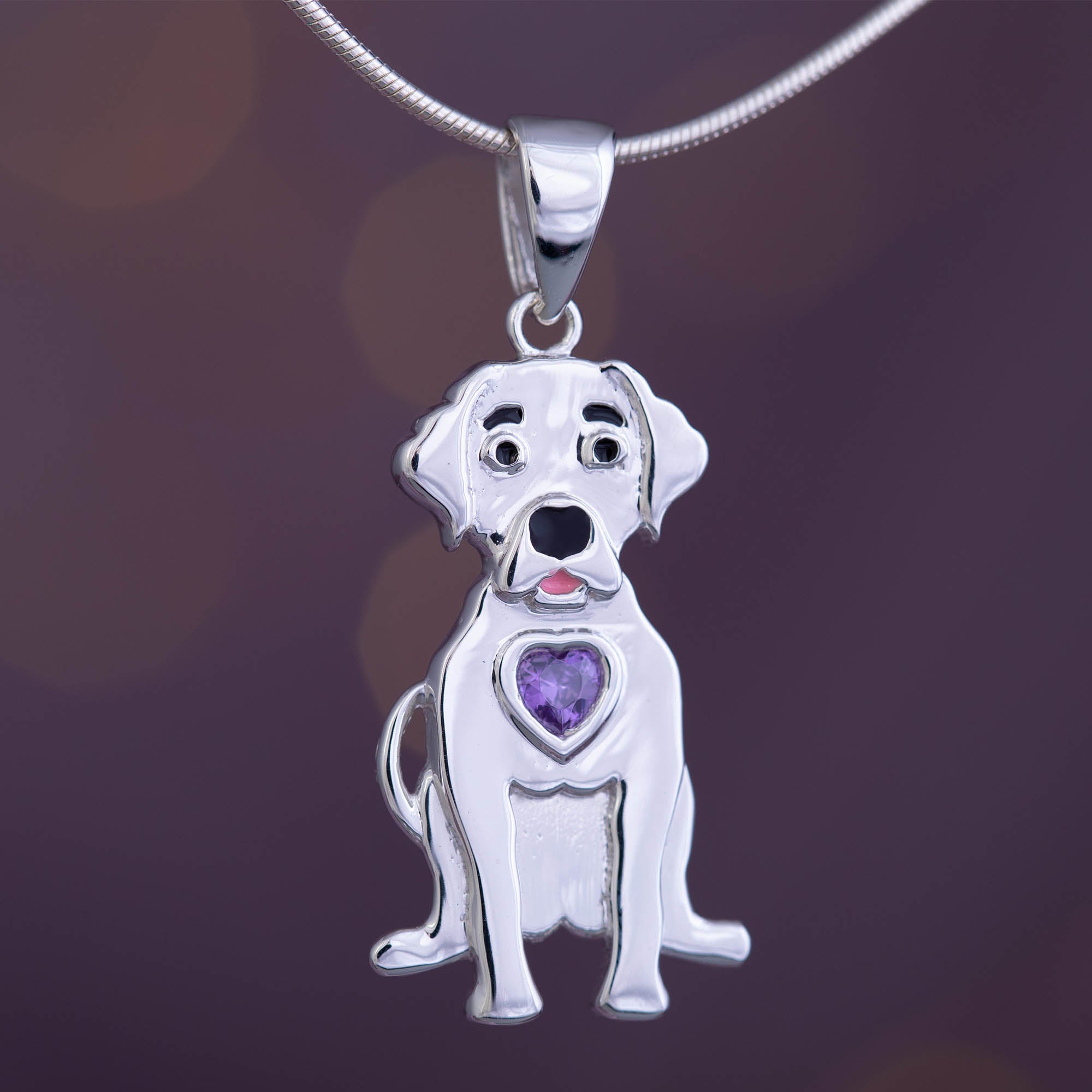 Premium Sterling Silver & Crystal Pup Necklace - Ultimate Animal Lover's Charm