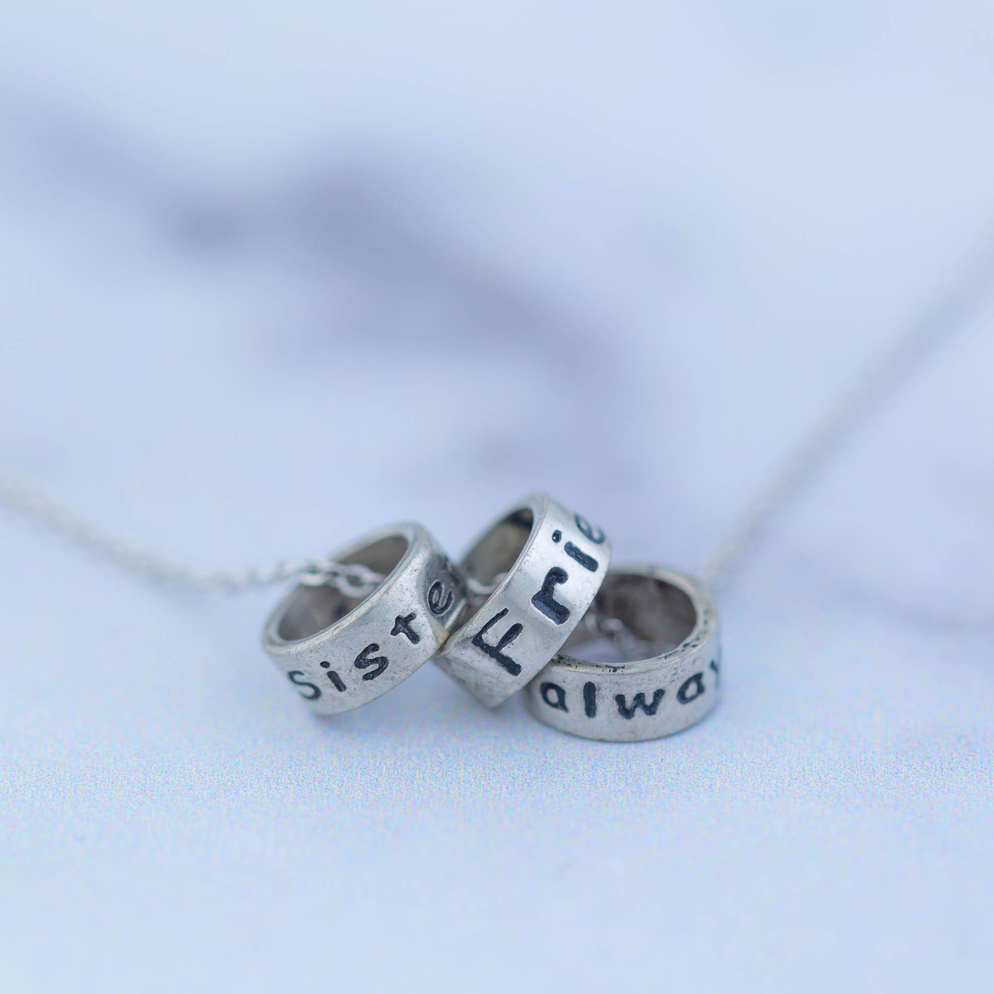 Premium Sisters & Friends Forever Necklace - Pewter