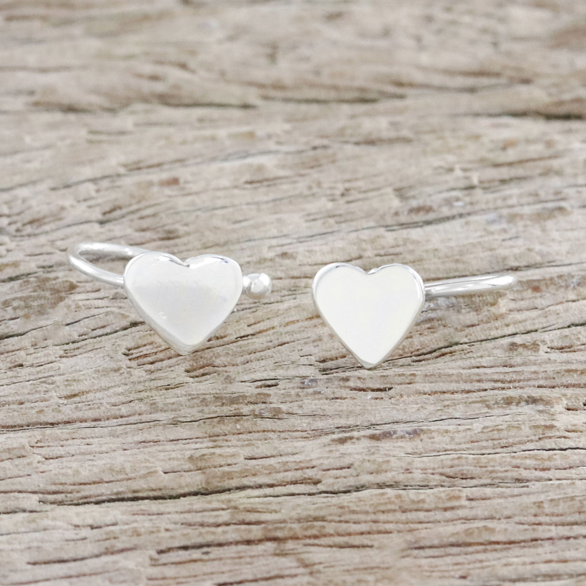 Premium Petite Hearts Ear Cuffs - Handcrafted Sterling Silver Jewelry