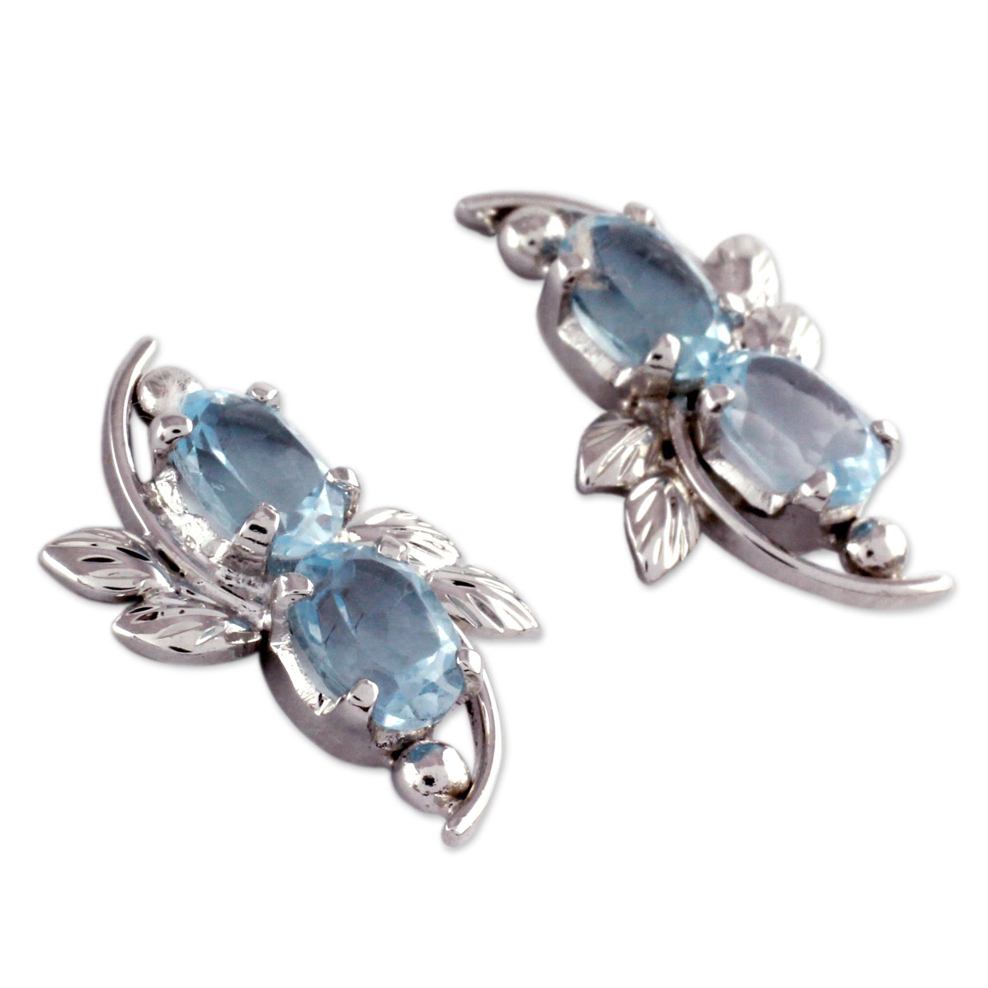 Premium Elegant Azure 4 Carat Blue Topaz Earrings - Ultimate Statement Jewelry