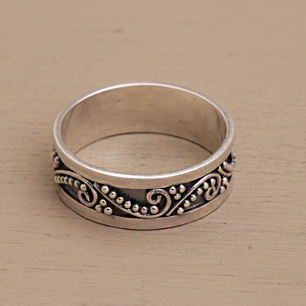 Premium Sterling Silver Punctuation Marks Ring - Handcrafted in Bali