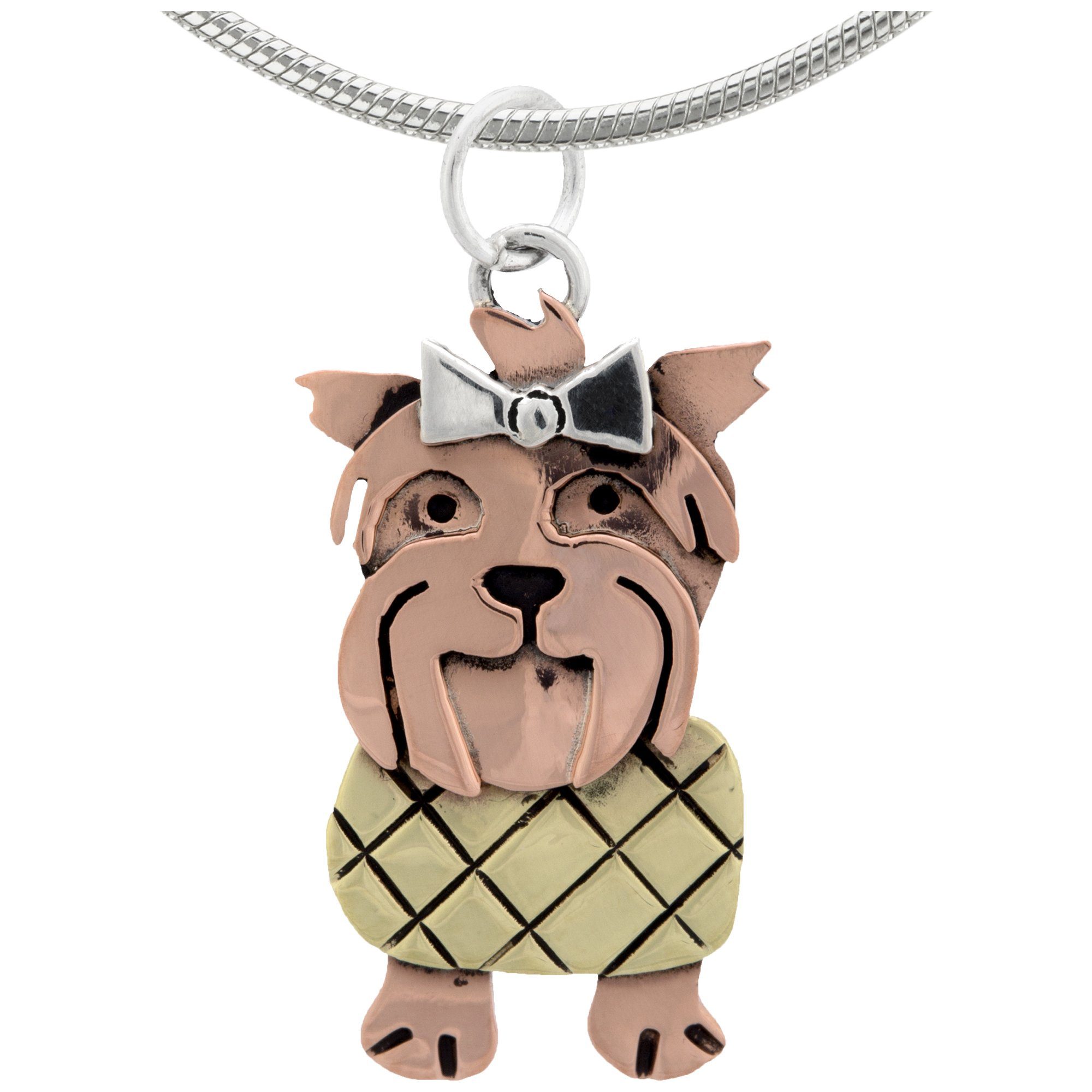 Premium Darling Dog Mixed Metal Necklace - Fair Trade Handmade Jewelry