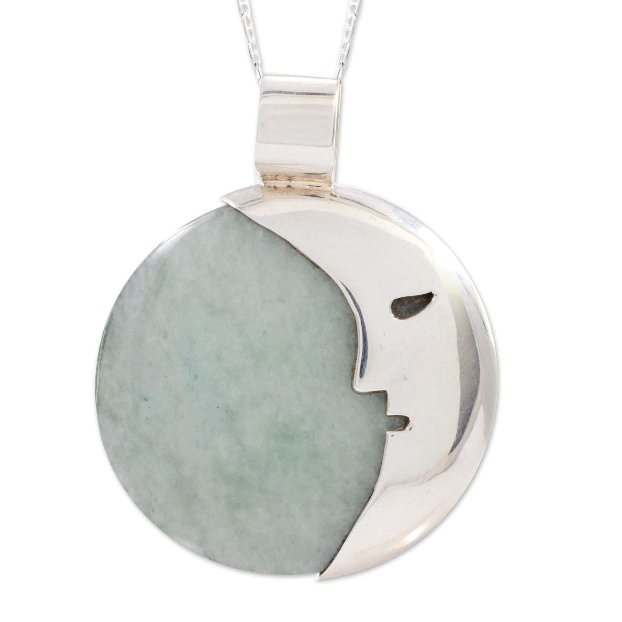 Premium Moon Eclipse Jade Pendant Necklace