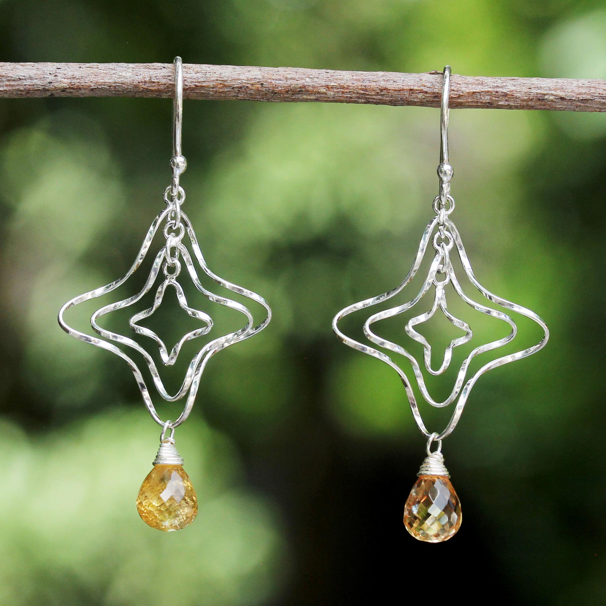 Premium Starshine Citrine Dangle Earrings – Ultimate Elegance