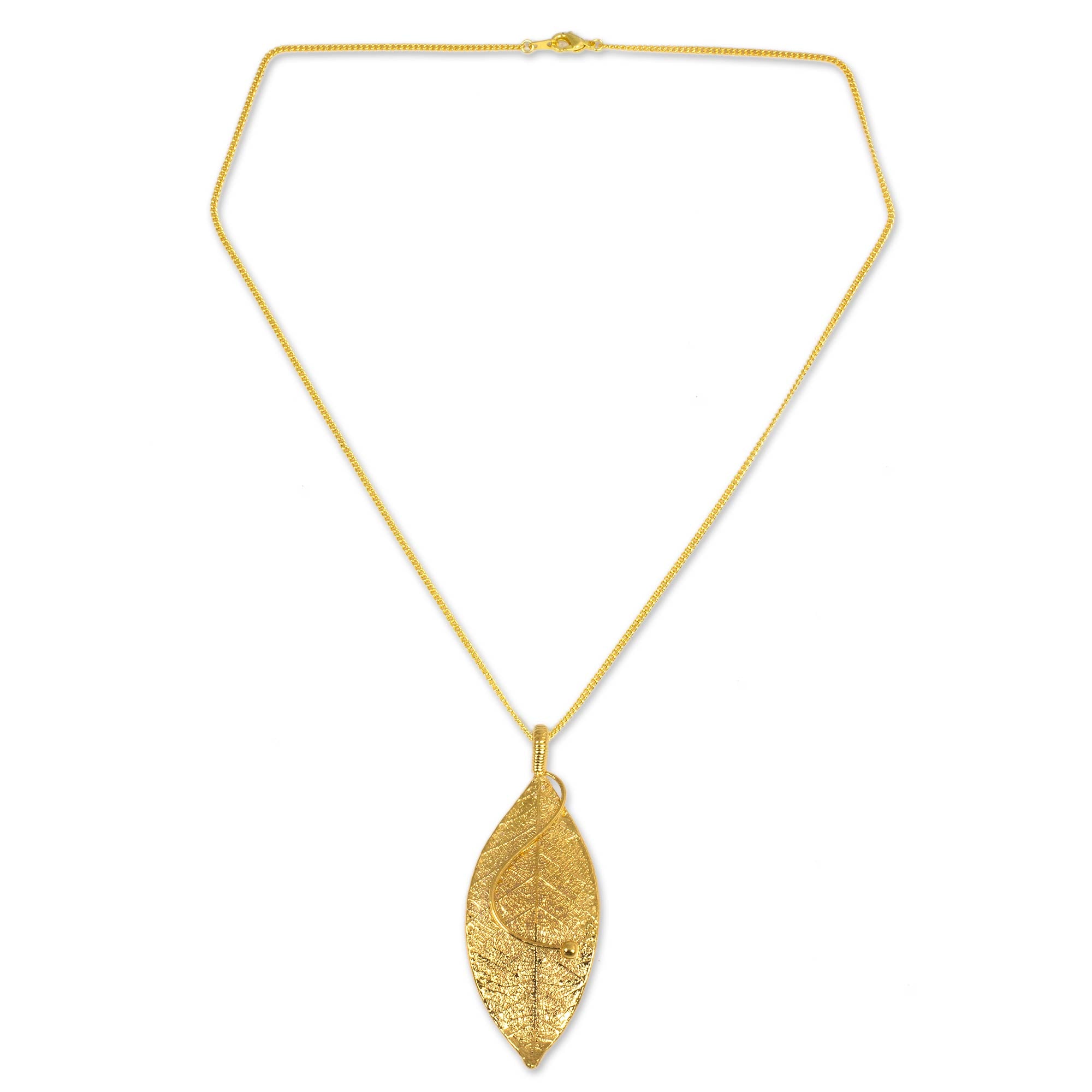 Premium Forest Solo Gold Leaf Necklace