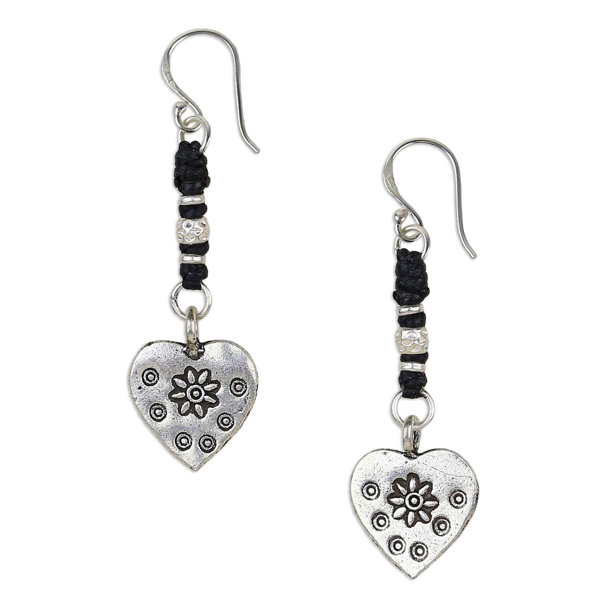 Premium Tribal Hearts Handcrafted Silver Earrings – Ultimate Thai Artistry