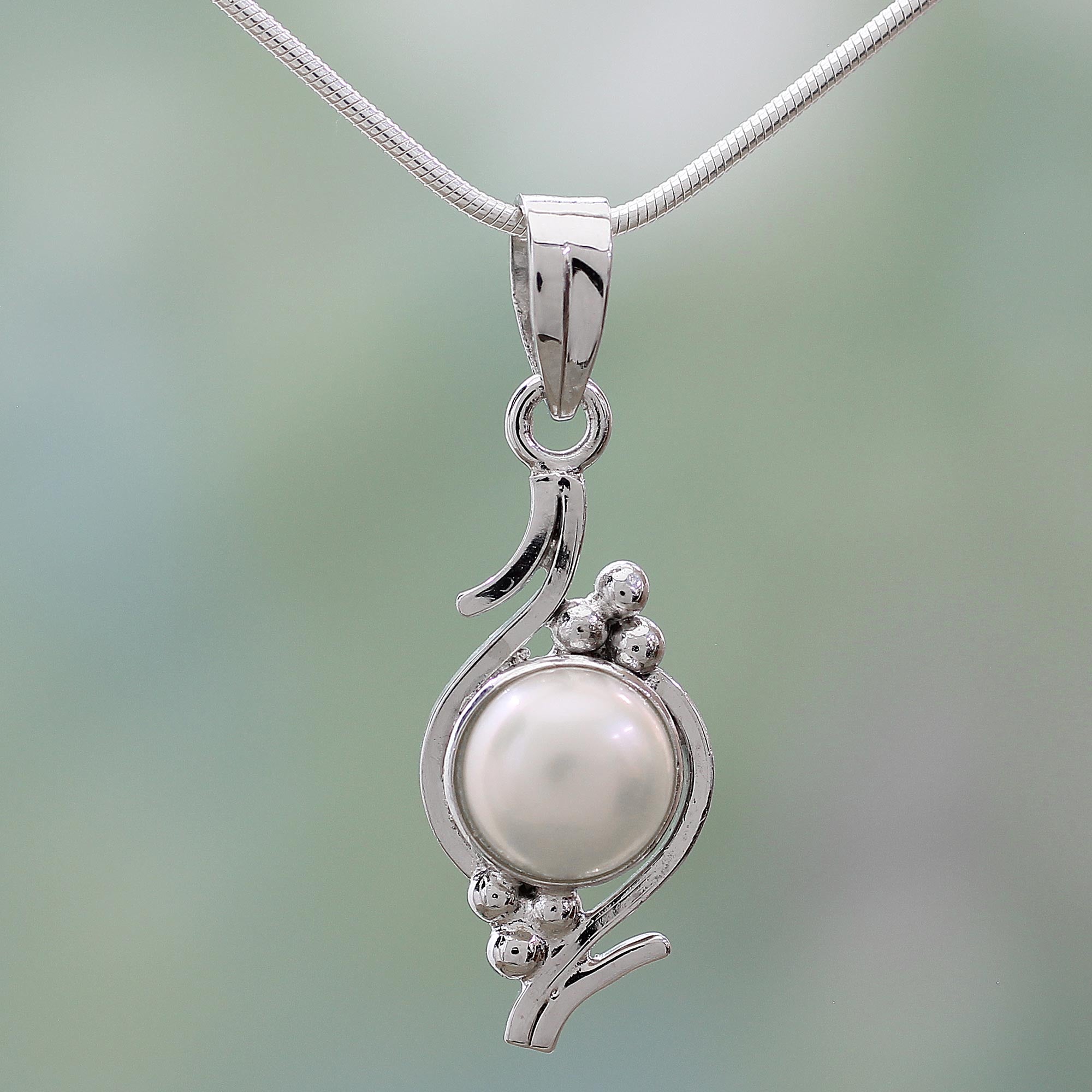 Premium Sterling Silver Lightning Cloud Pearl Necklace - Bridal Elegance