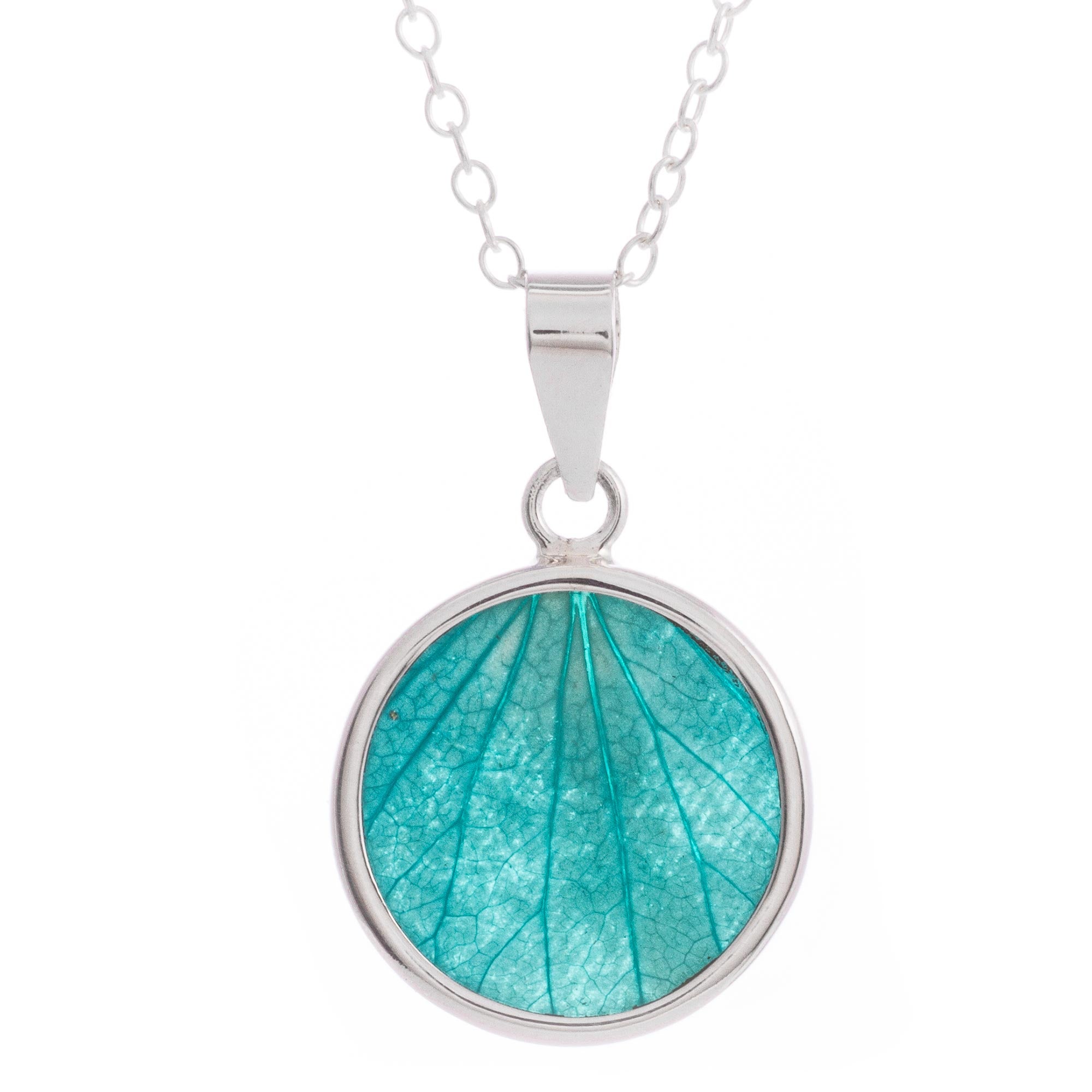 Premium Hydrangea Leaf Sterling Silver Pendant Necklace - Handcrafted in Peru