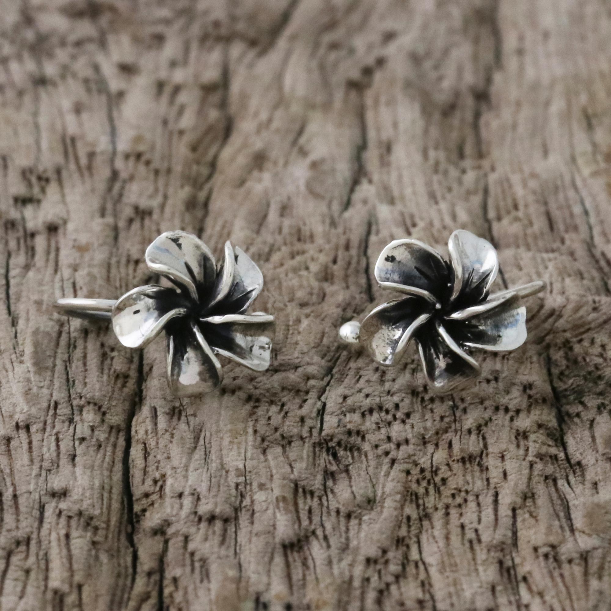 Premium Frangipani Spiral Ear Cuffs - Ultimate Elegance in Sterling Silver