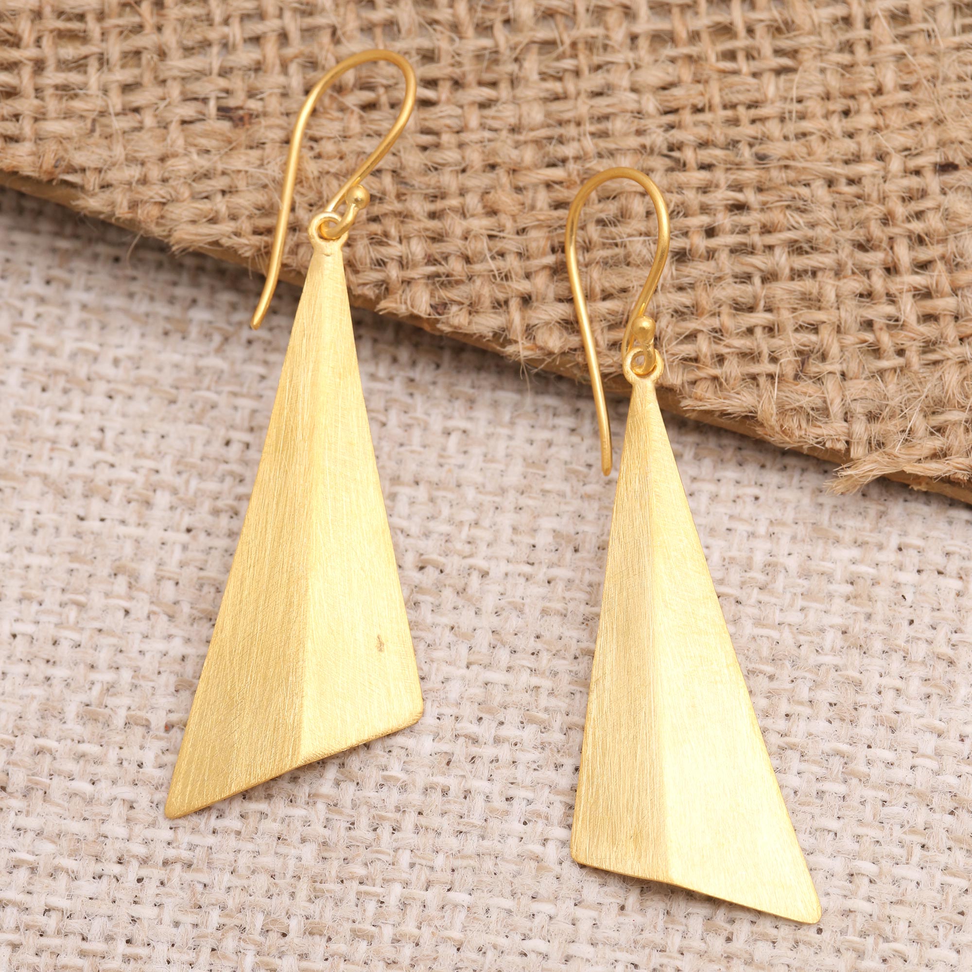 Premium Golden Mountain Handcrafted Gold-Plated Dangle Earrings