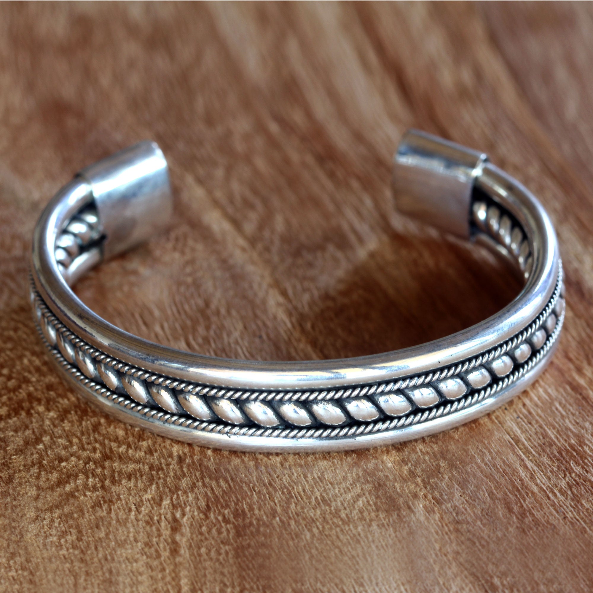 Premium Celuk Modern Sterling Silver Cuff Bracelet - Handcrafted in Bali