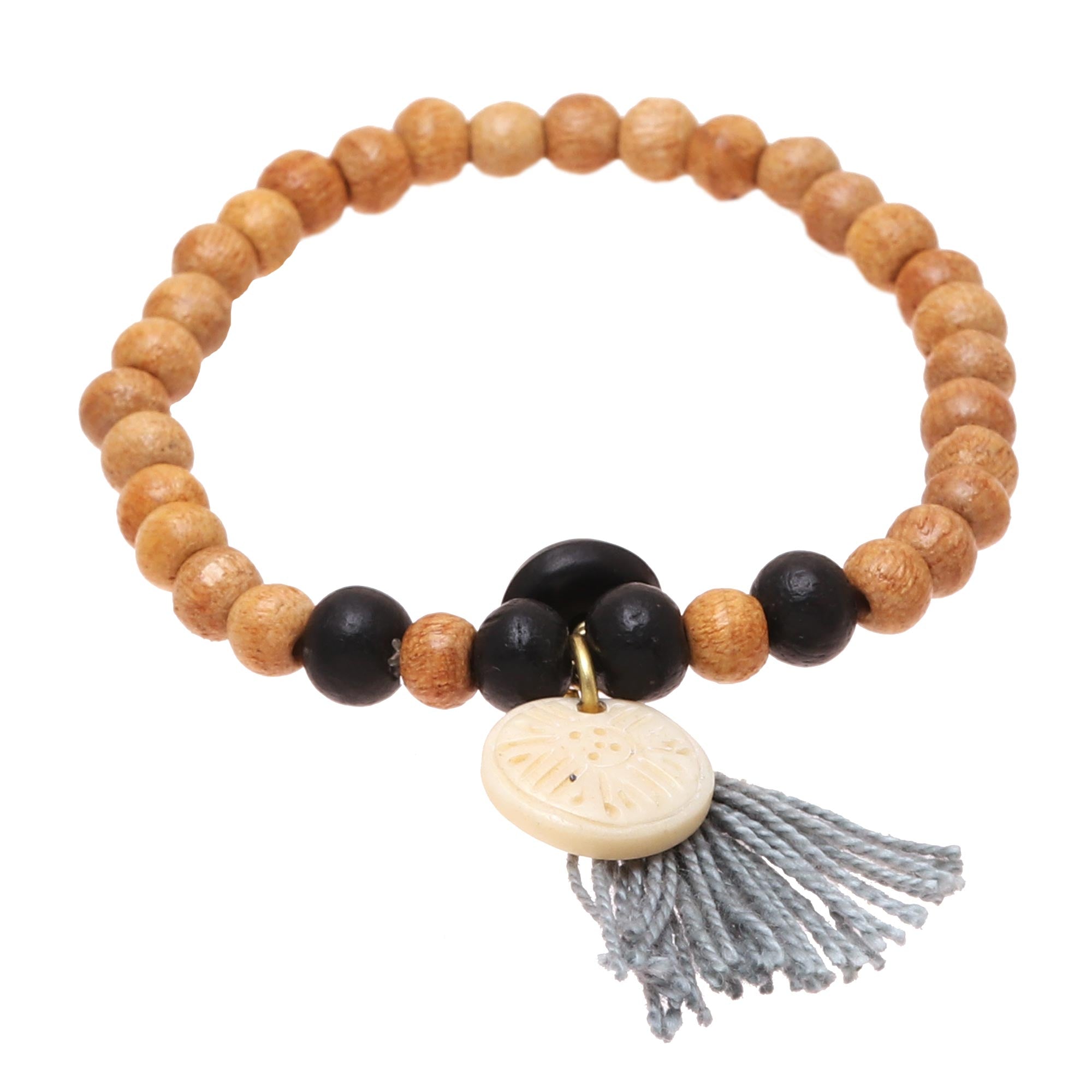 Premium Bohemian Bone Beaded Stretch Bracelet – Handcrafted in India