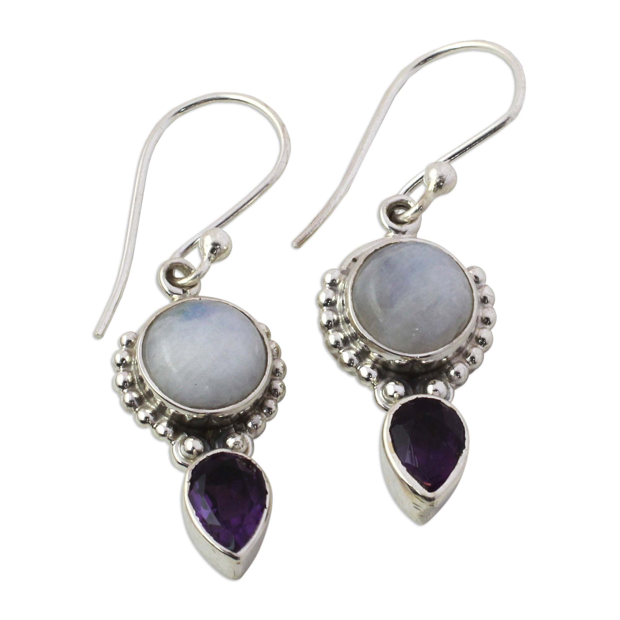 Premium Indian Rain Multi-Gem Sterling Silver Dangle Earrings