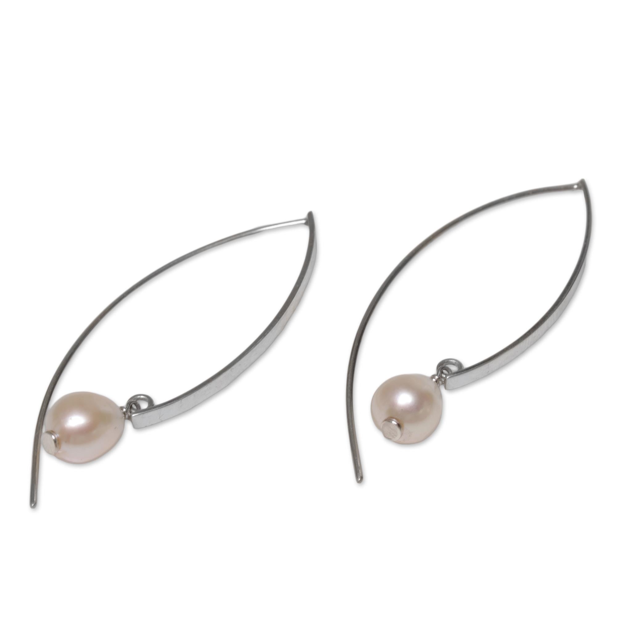 Premium Cultured Freshwater Pearl & Sterling Silver Drop Earrings