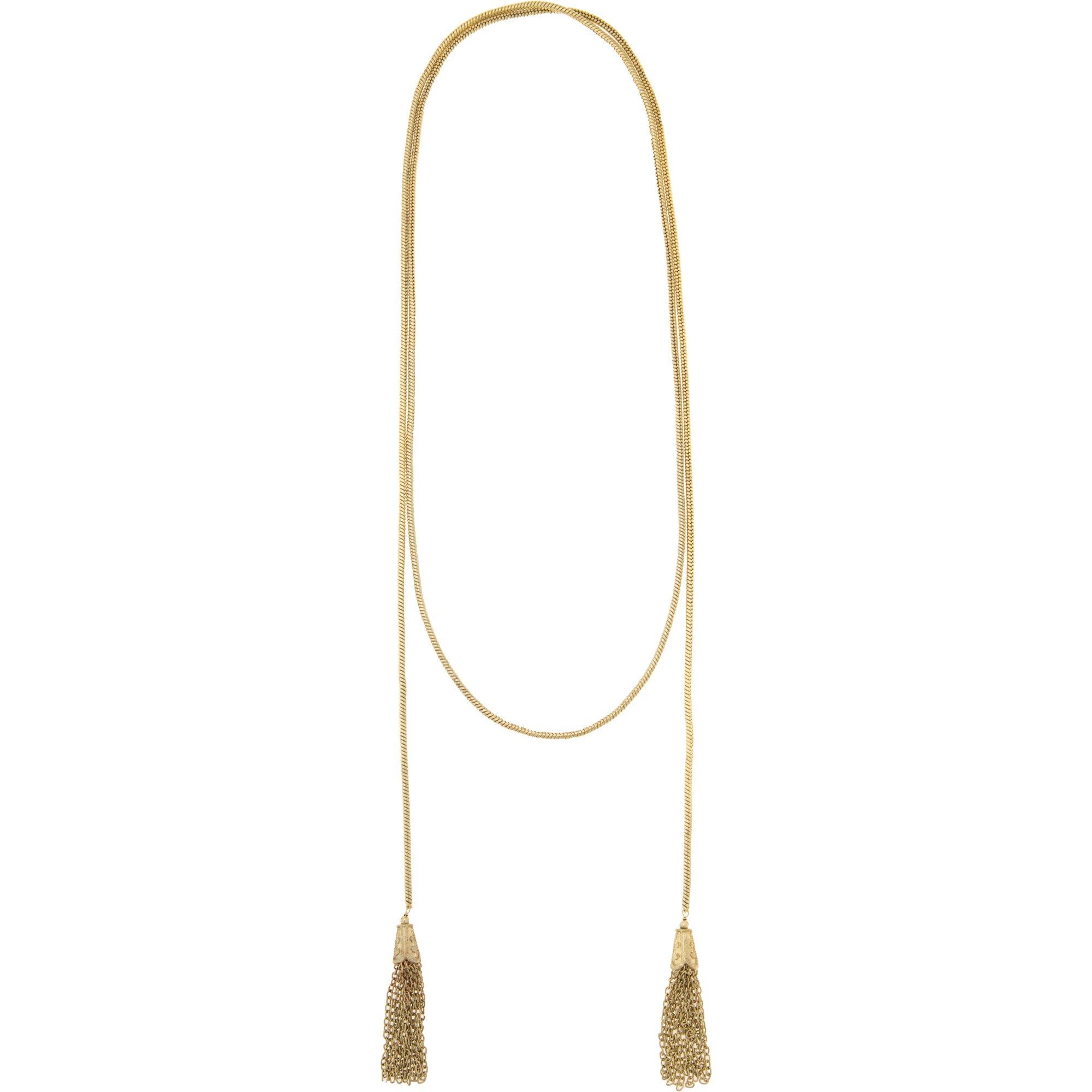 Premium Gia Rope Gold-Tone Wrap Necklace