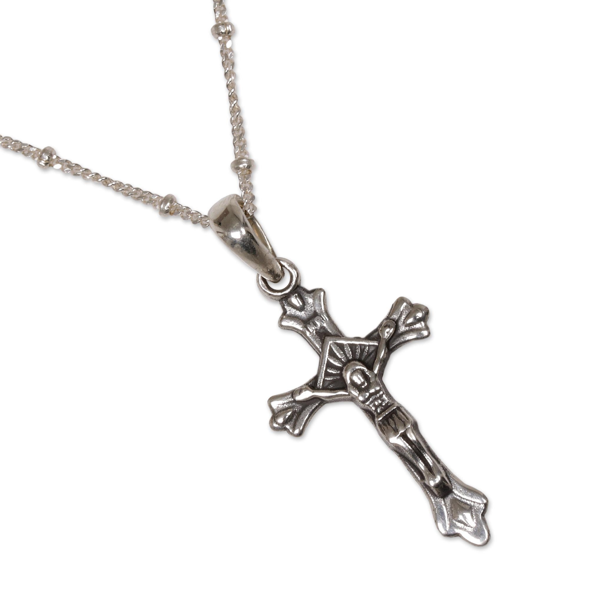 Premium Sterling Silver Jesus Christ Cuban Link Necklace