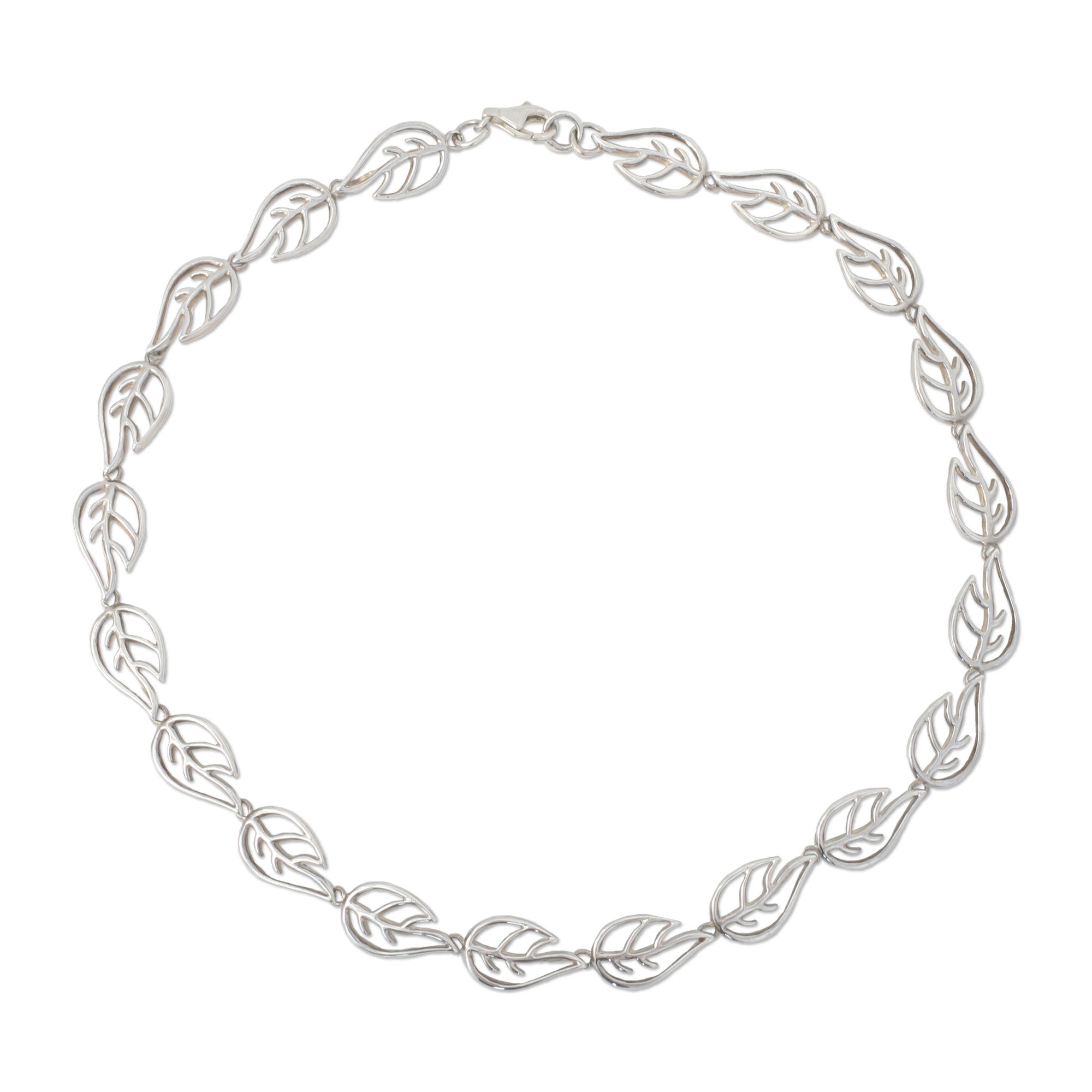 Premium Sterling Silver Nature-Inspired Link Necklace