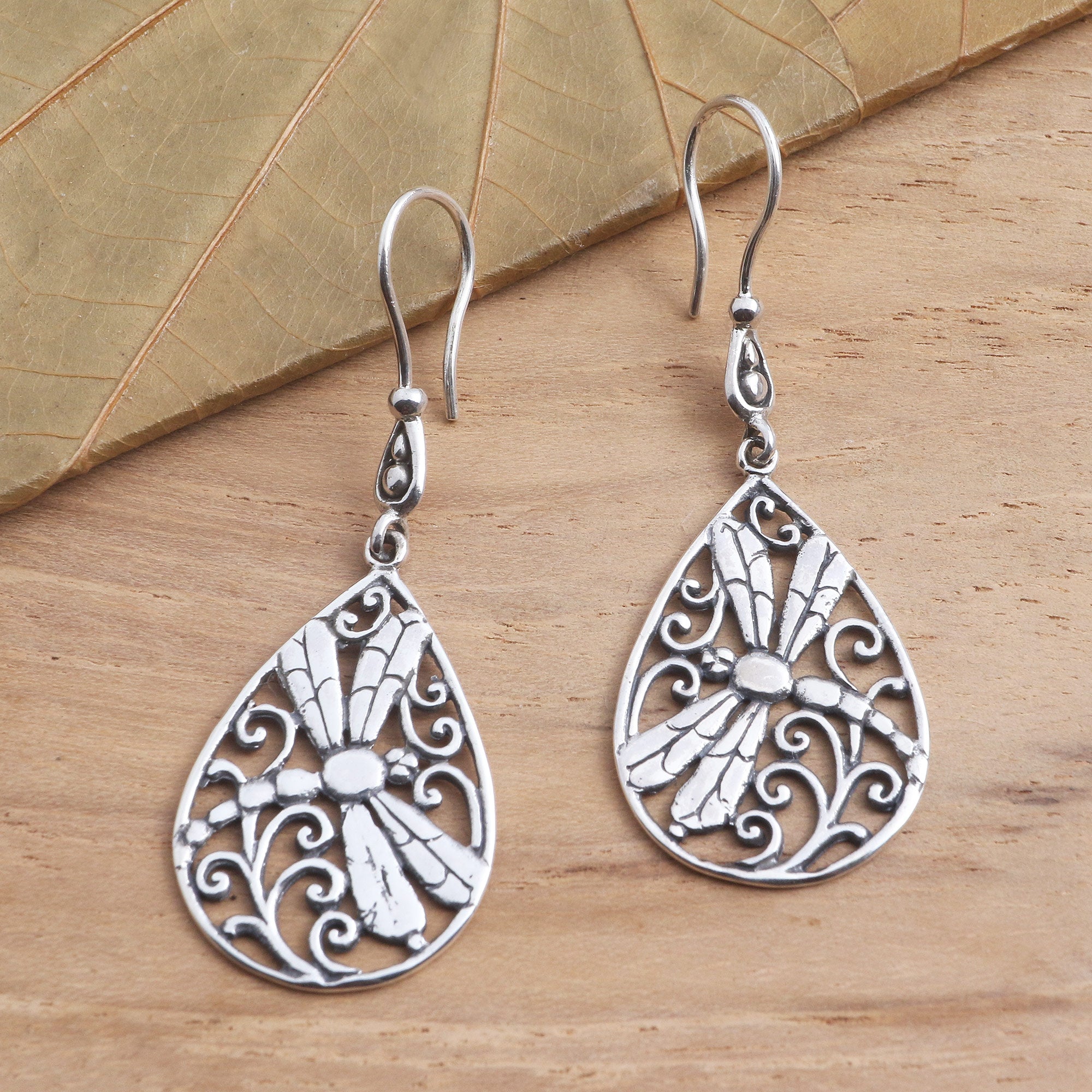 Premium Dragonfly Breeze Sterling Silver Earrings - Handcrafted in Bali