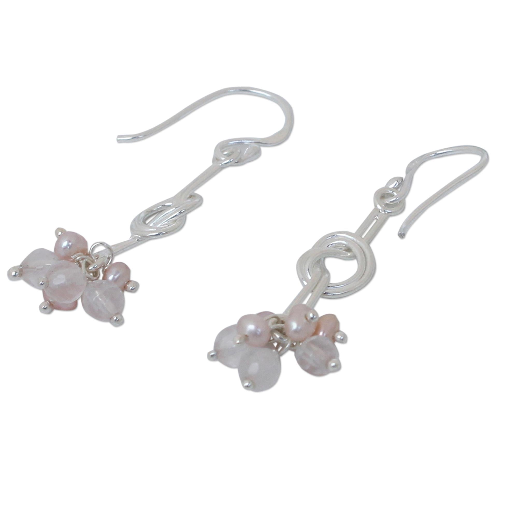 Premium Love Knots Thai Sterling Silver Pearl Earrings