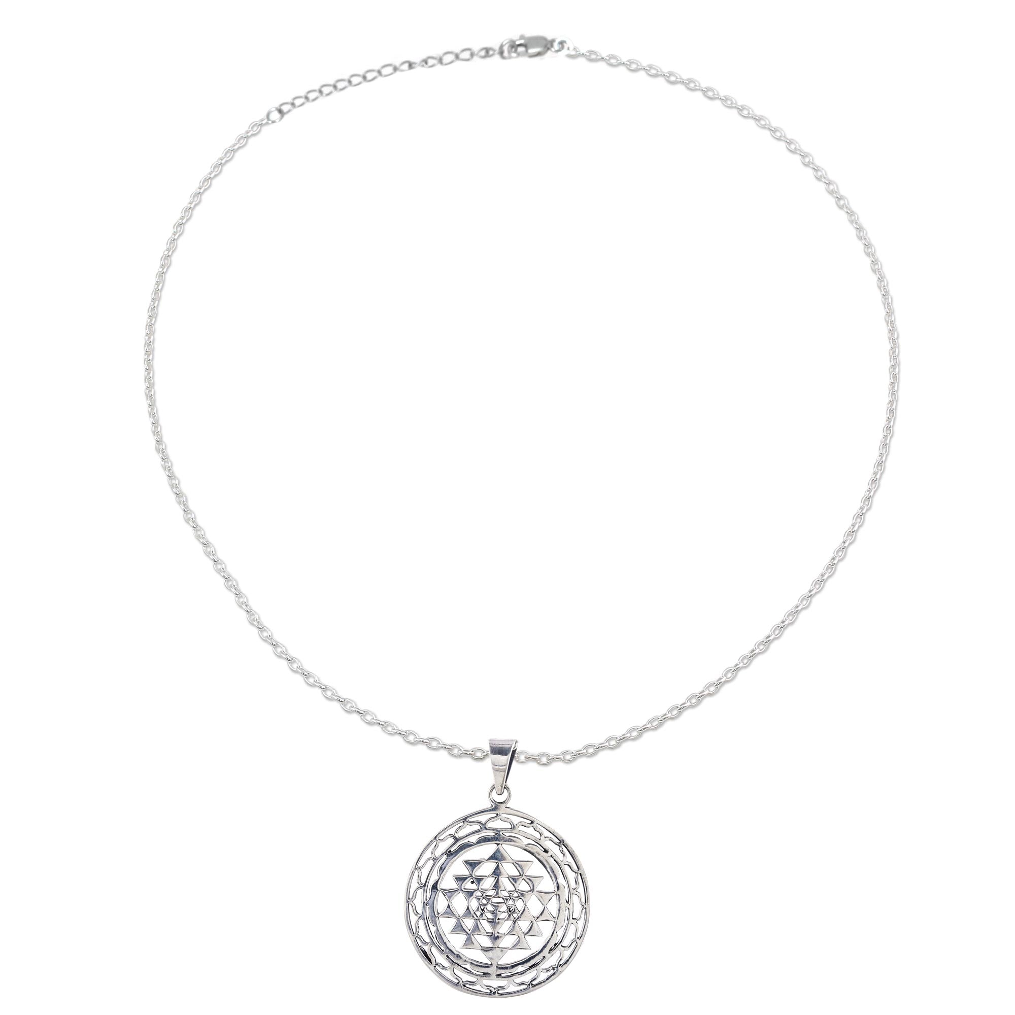 Premium Om in Symmetry Handcrafted Sterling Silver Pendant Necklace – Ultimate Spiritual Elegance