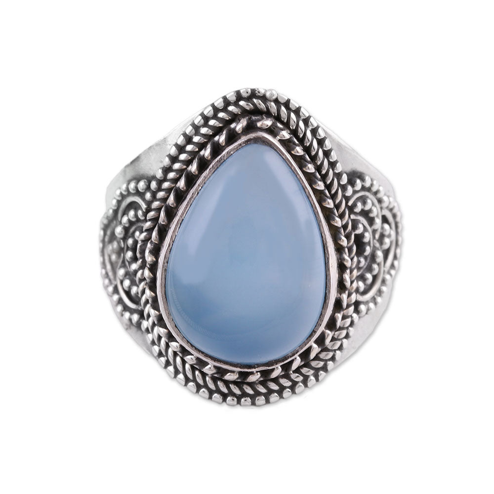 Premium Sterling Silver Blue Chalcedony Statement Ring