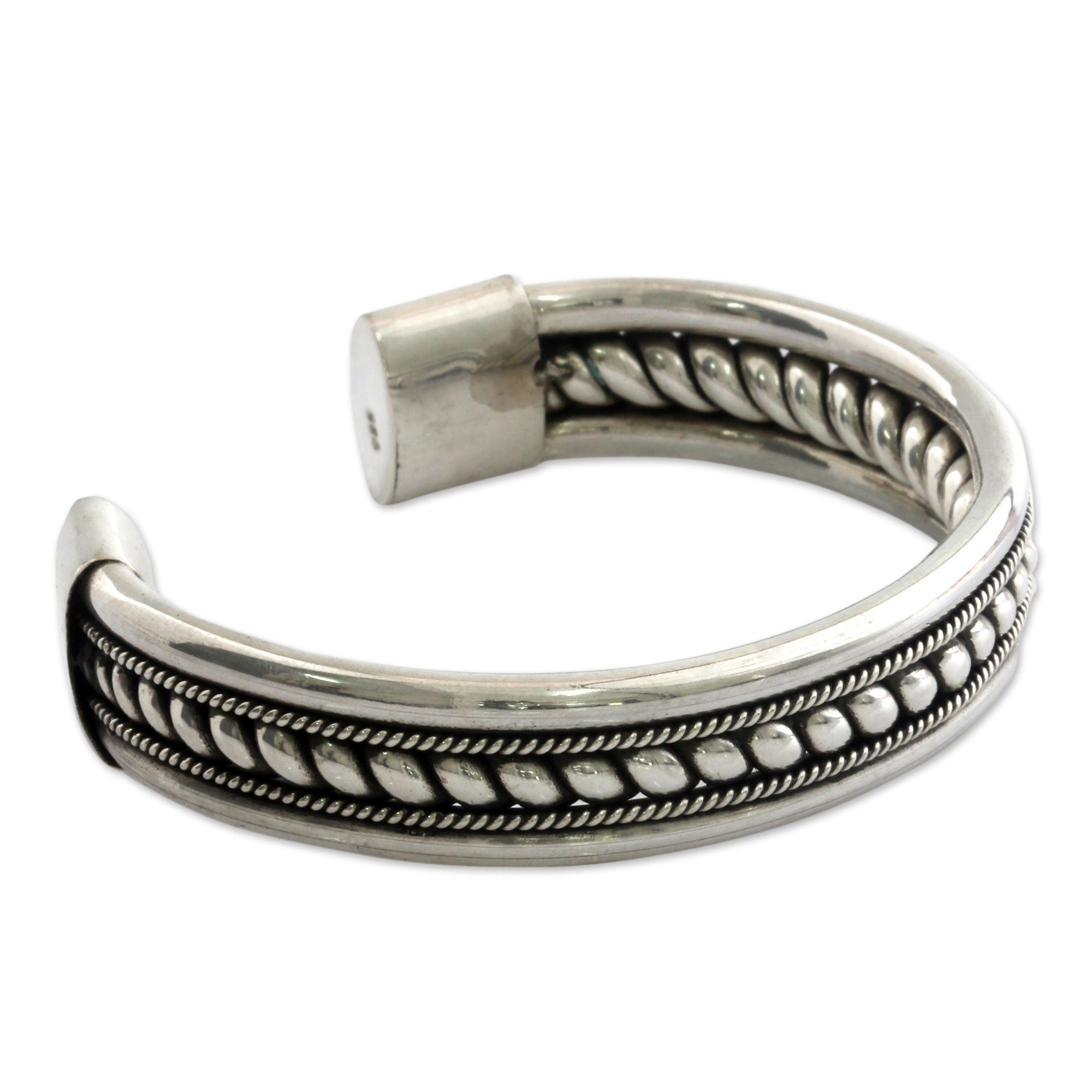 Premium Celuk Modern Sterling Silver Cuff Bracelet - Handcrafted in Bali