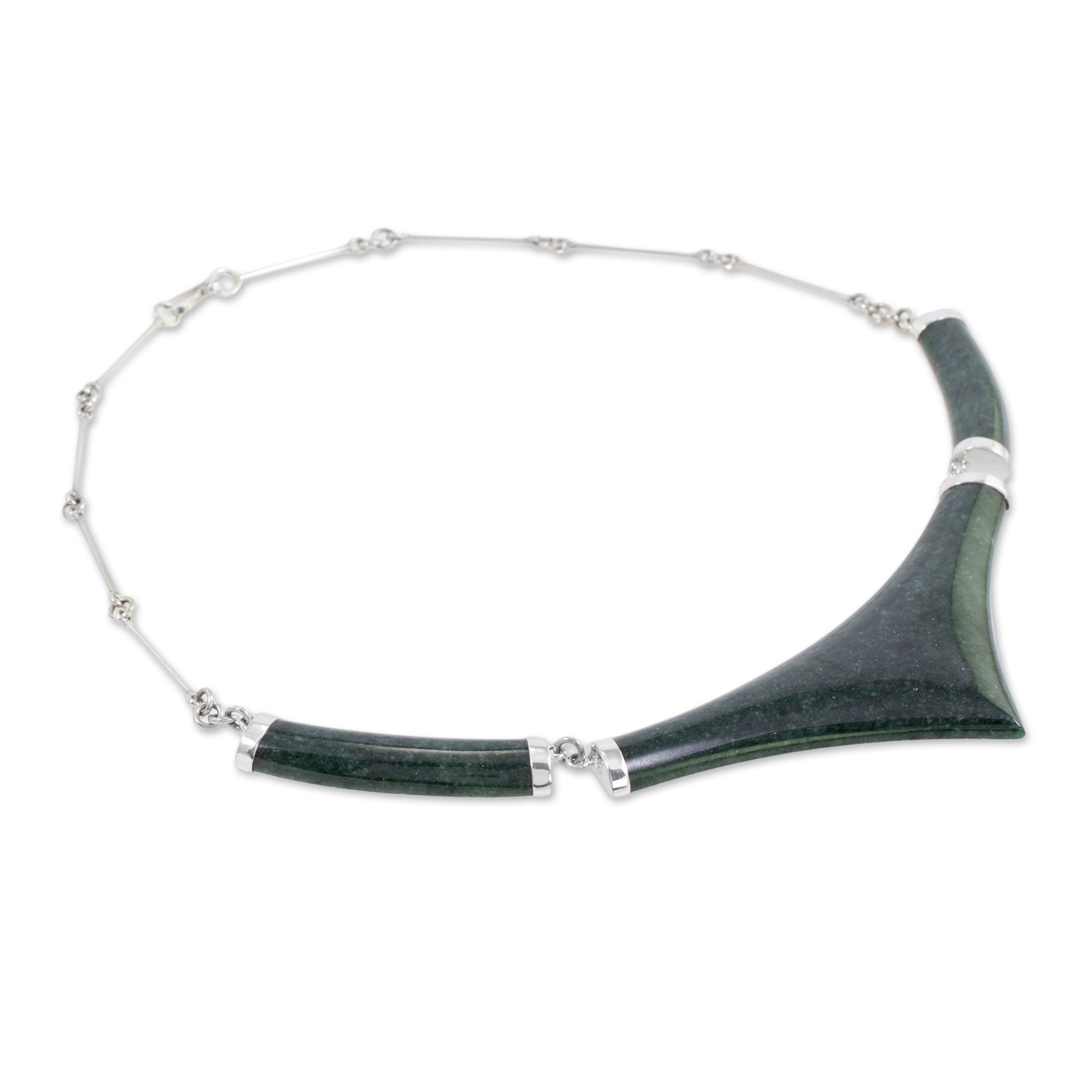 Premium Mayan Elite 925 Silver & Jade Statement Necklace - Handcrafted in Guatemala