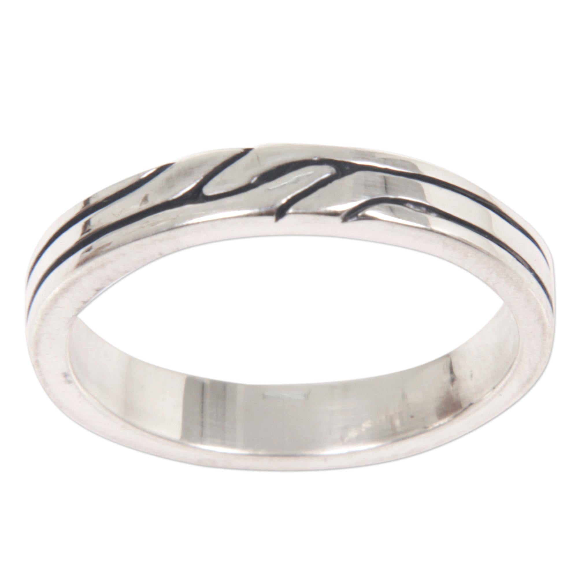 Premium Minimalist Sterling Silver Band Ring - Handcrafted Balinese Design