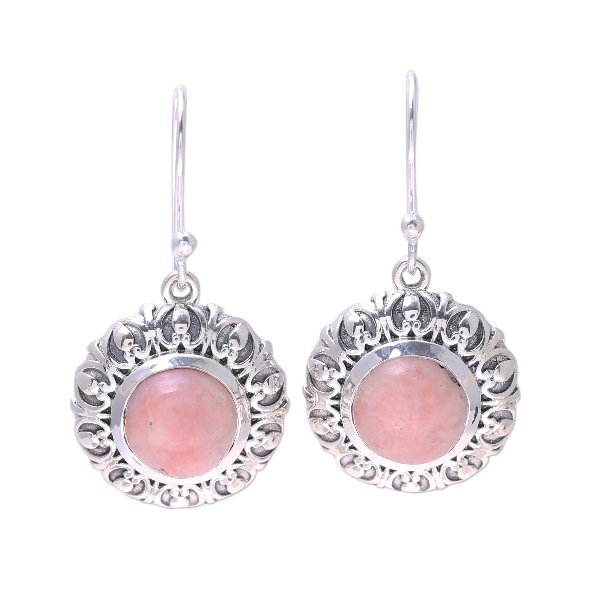 Premium Pink Opal Renewal Dangle Earrings - Handcrafted Sterling Silver