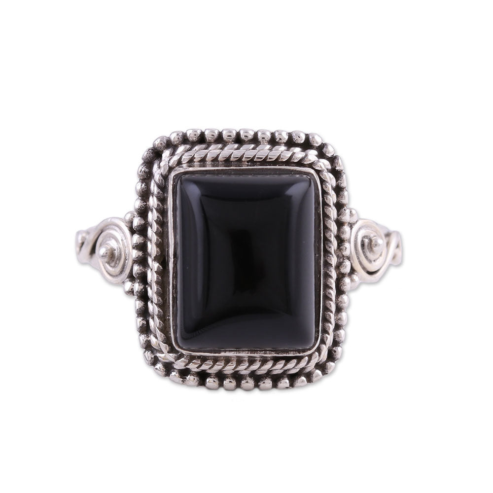 Premium Onyx & Sterling Silver Statement Cocktail Ring