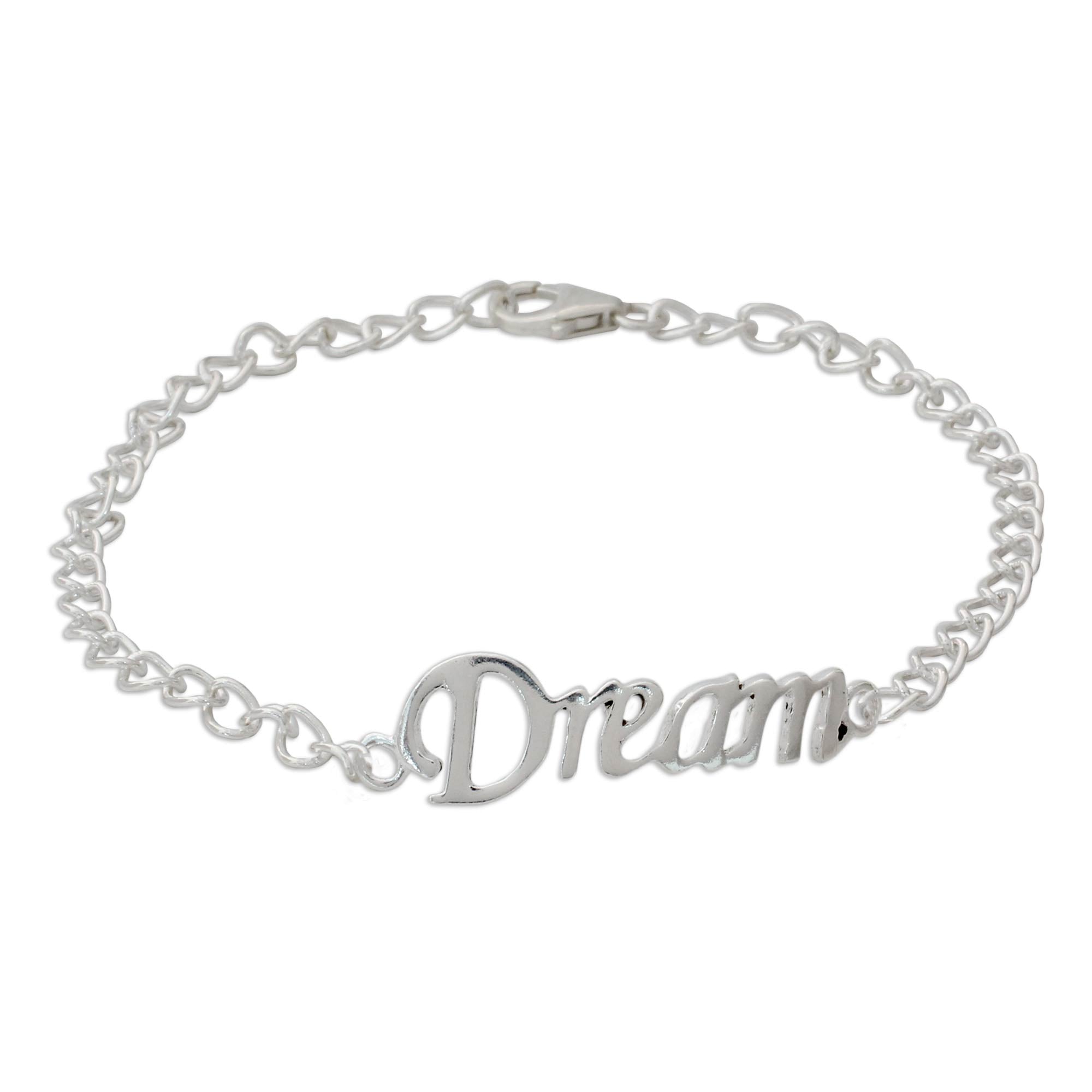 Premium Sterling Silver 'Remember to Dream' Inspirational Bracelet