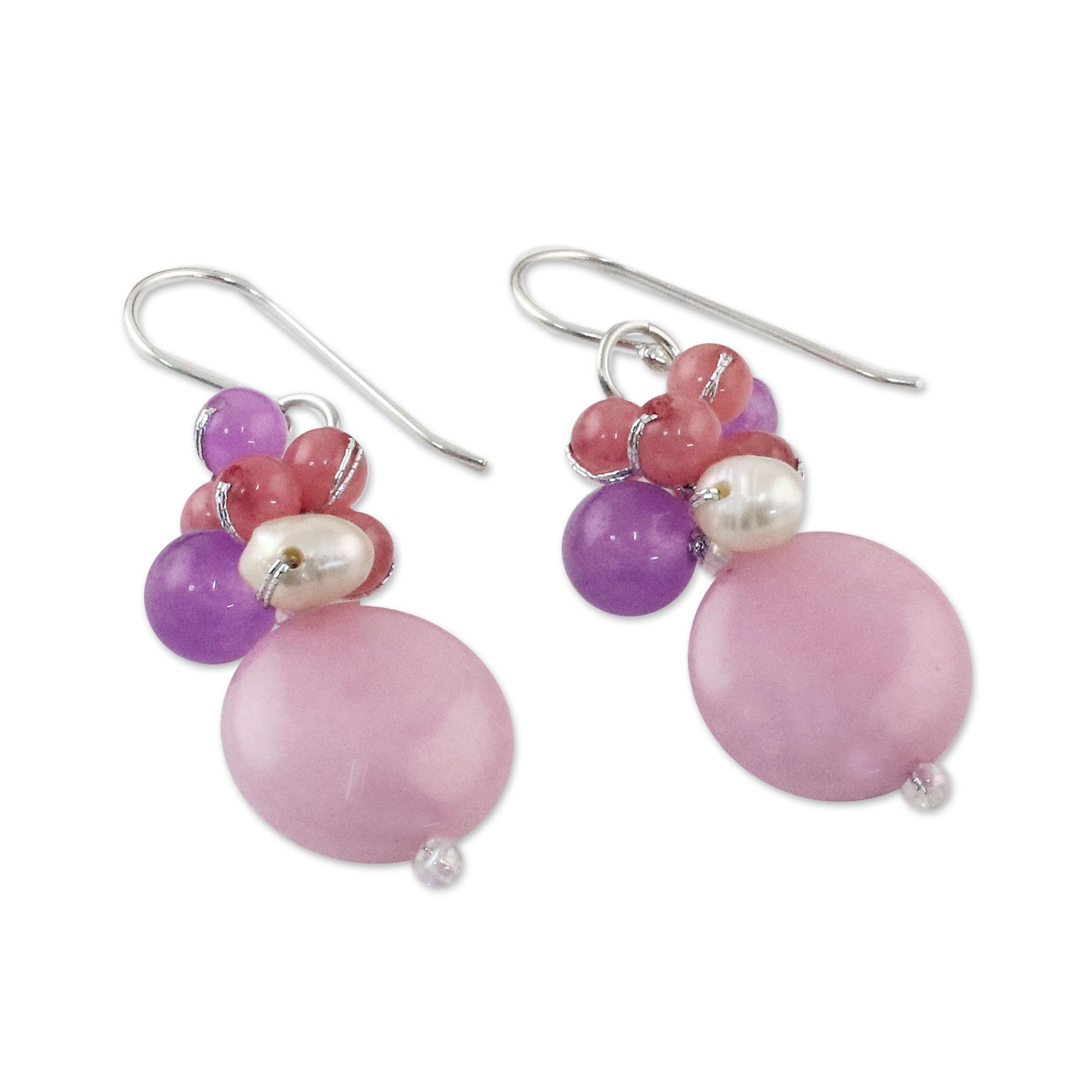 Premium Sweet Thai Joy Handmade Quartz & Pearl Earrings