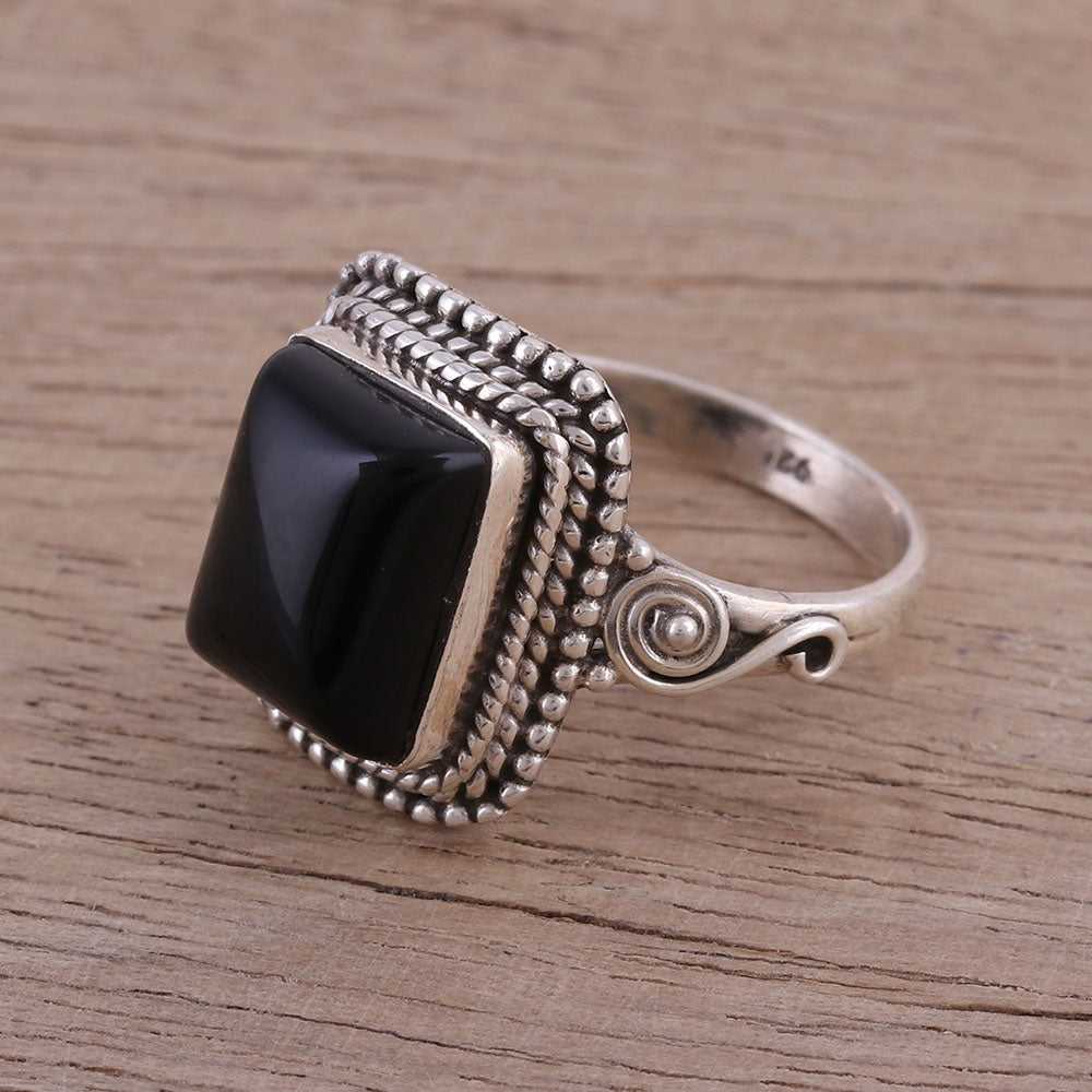 Premium Onyx & Sterling Silver Statement Cocktail Ring