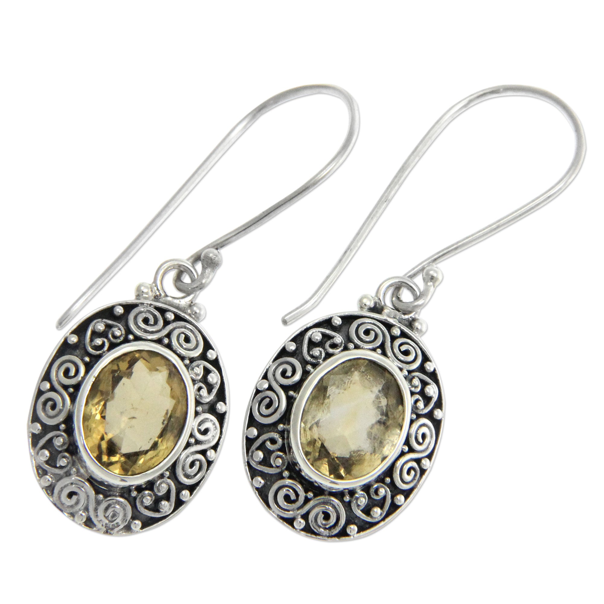 Premium Lush Suns Artisan Earrings – Citrine & Sterling Silver Dangle