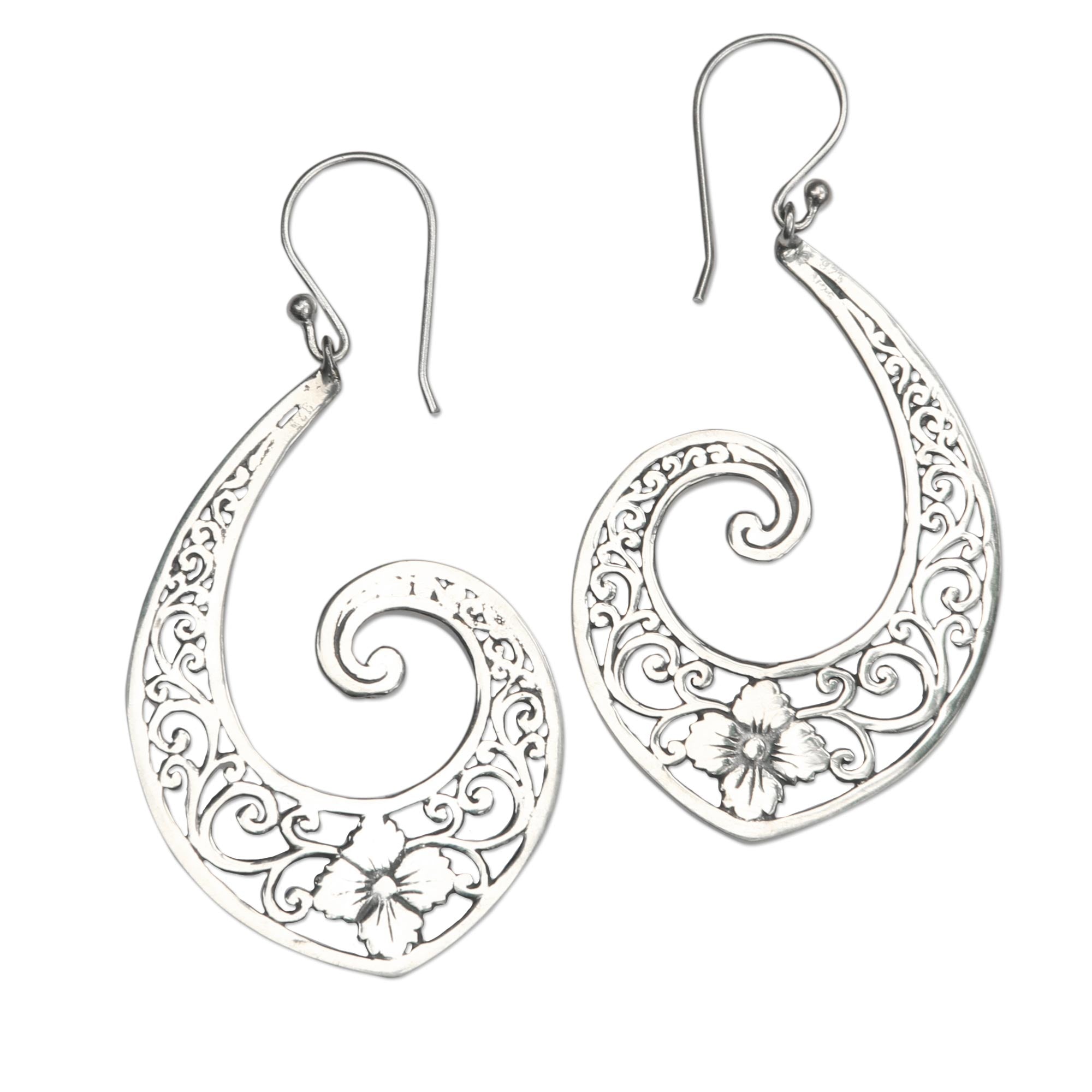 Premium Silver Fern Dangle Earrings - Handcrafted Elegance