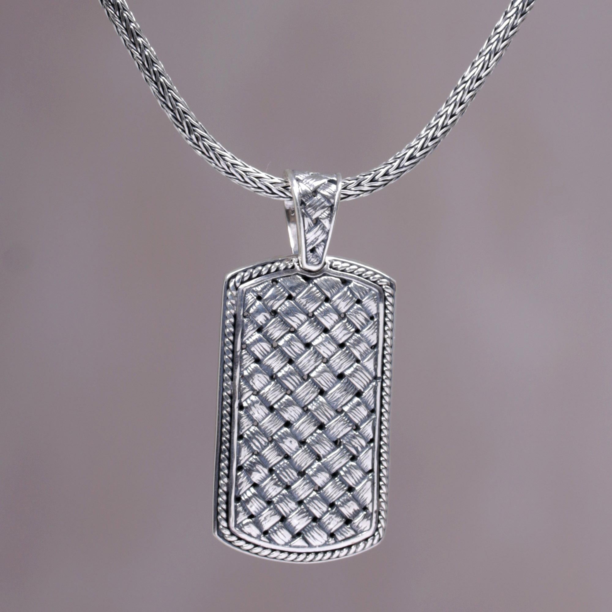 Premium Sterling Silver Ken Arok Men's Pendant Necklace - Handcrafted Indonesian Heritage